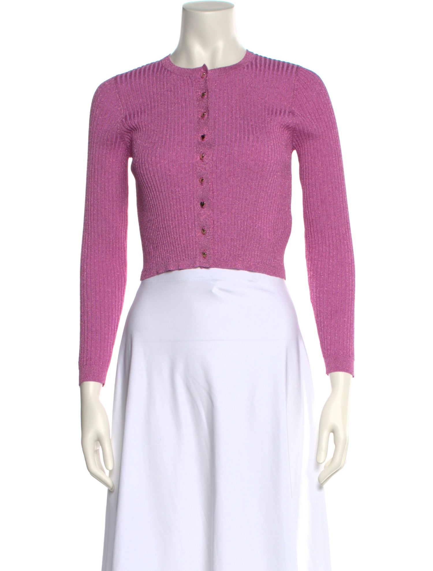 LoveShackFancy Mock Neck Long Sleeve Crop Top