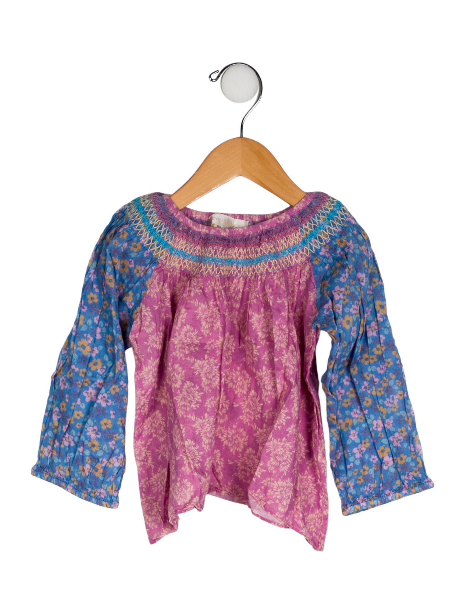 LoveShackFancy Toddler Girls' Floral Printed Long Sleeve Top