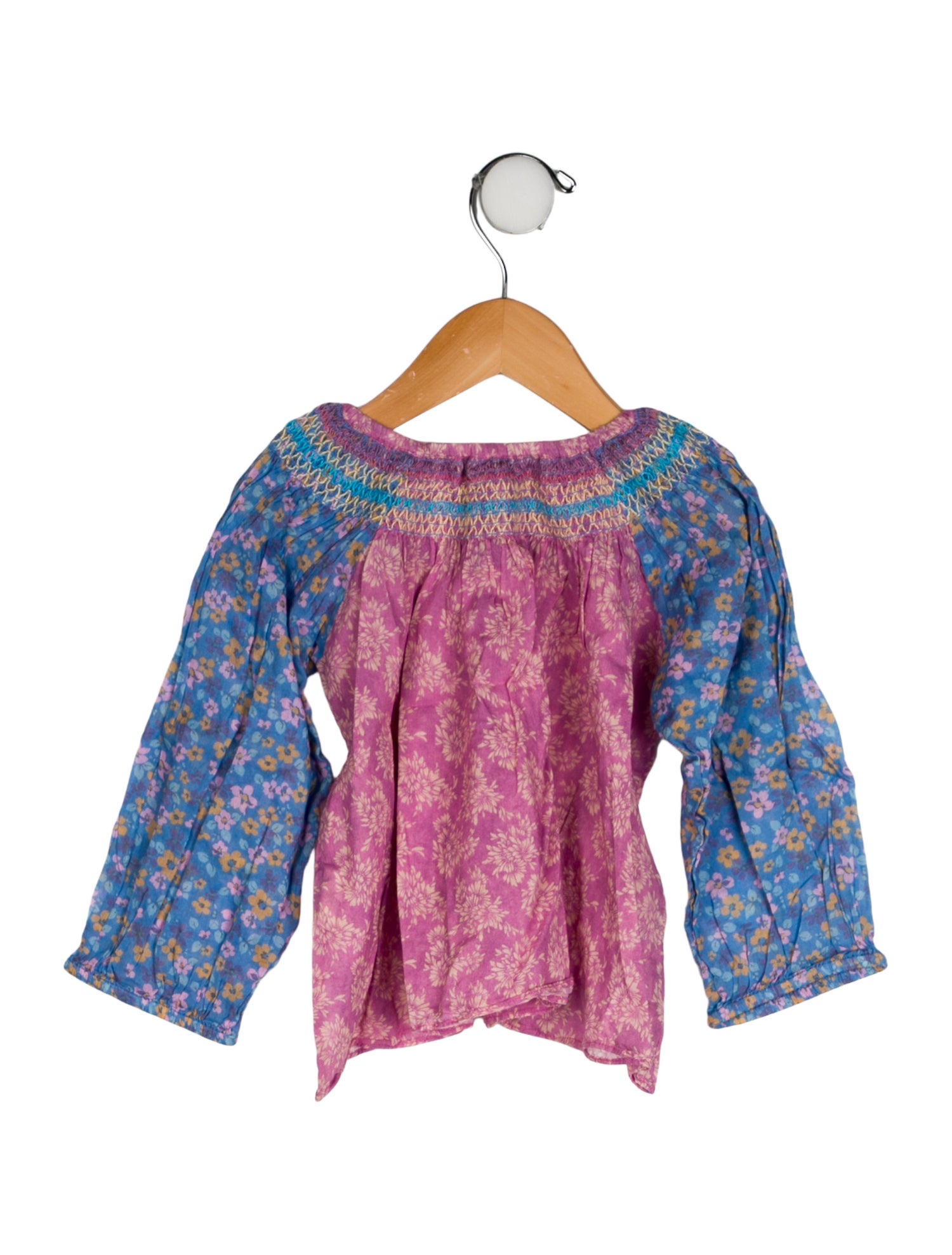 LoveShackFancy Toddler Girls' Floral Printed Long Sleeve Top