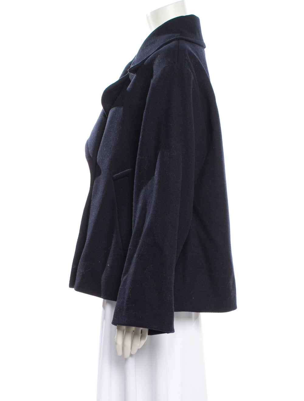 LoveShackFancy Wool Jacket Blue Pointed Collar Sl… - image 2