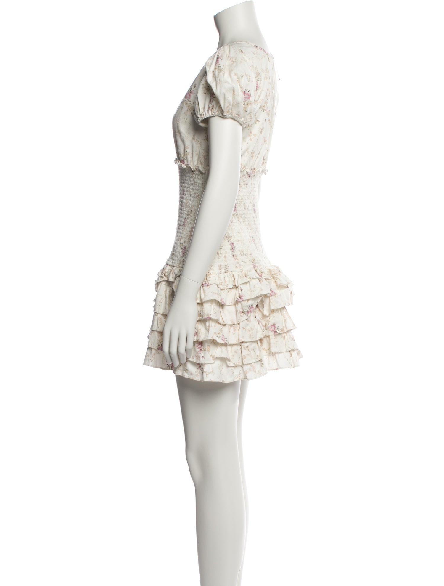 LoveShackFancy Floral Print Mini Dress