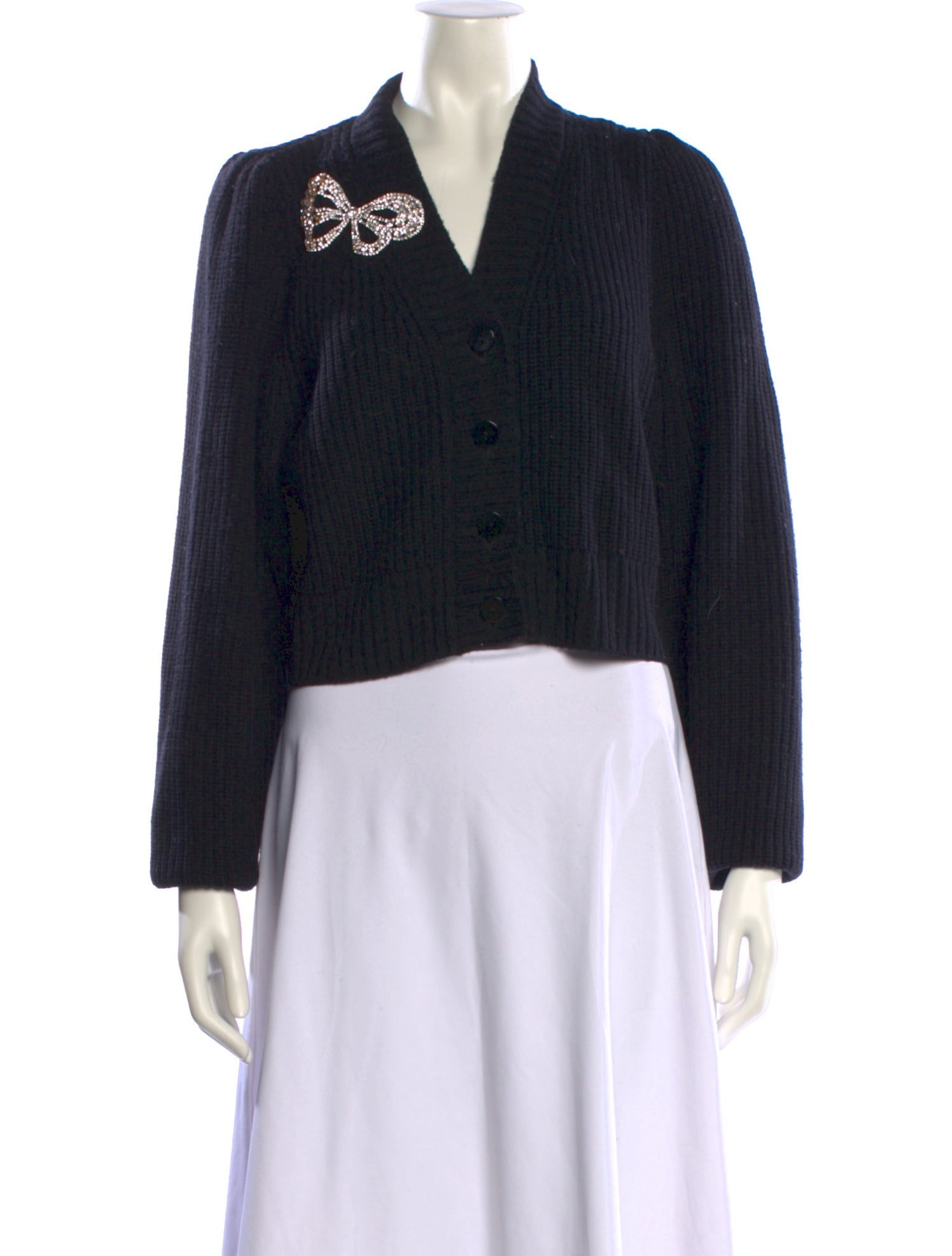 LoveShackFancy Wool V-Neck Sweater