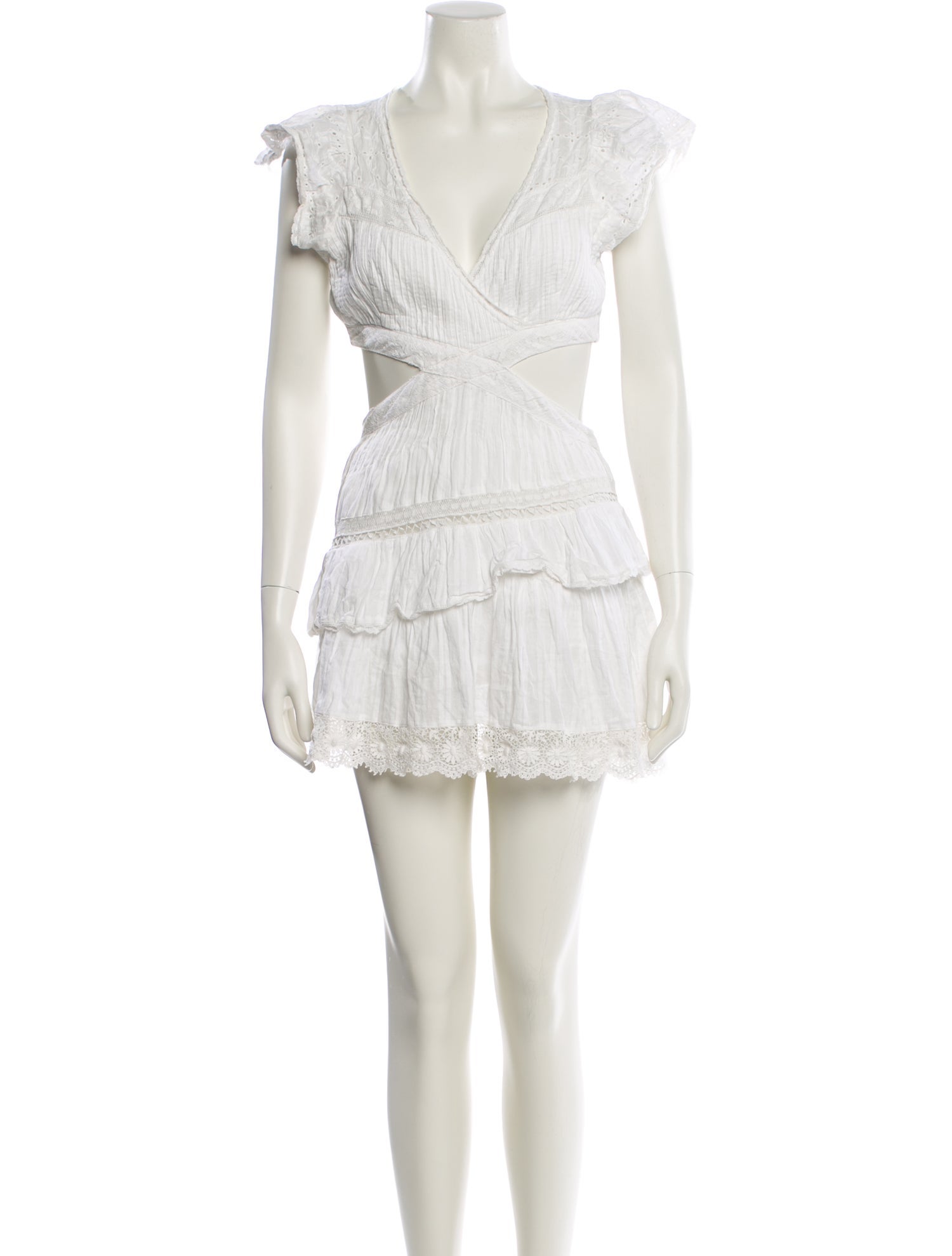 LoveShackFancy V-Neck Mini Dress