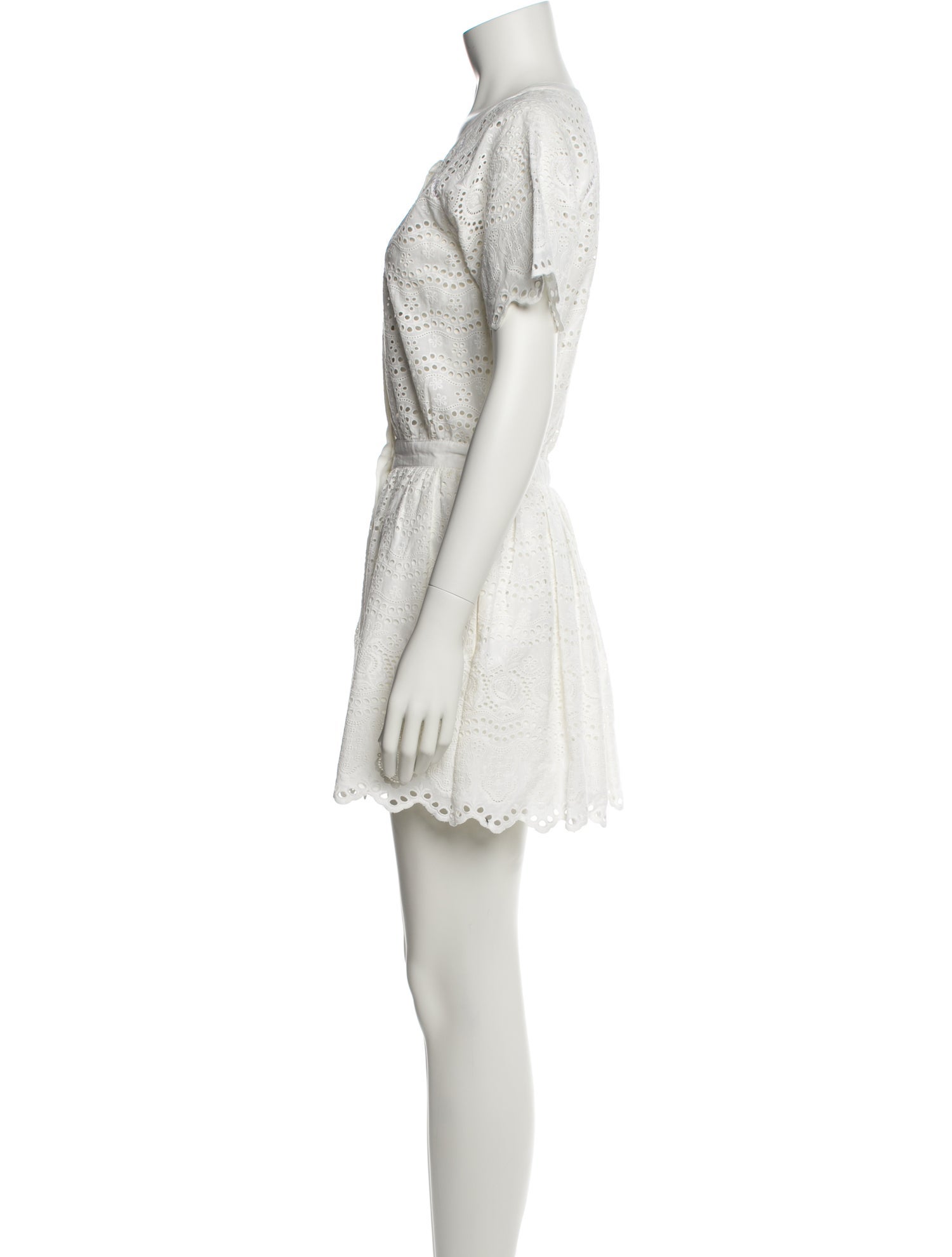 LoveShackFancy V-Neck Mini Dress