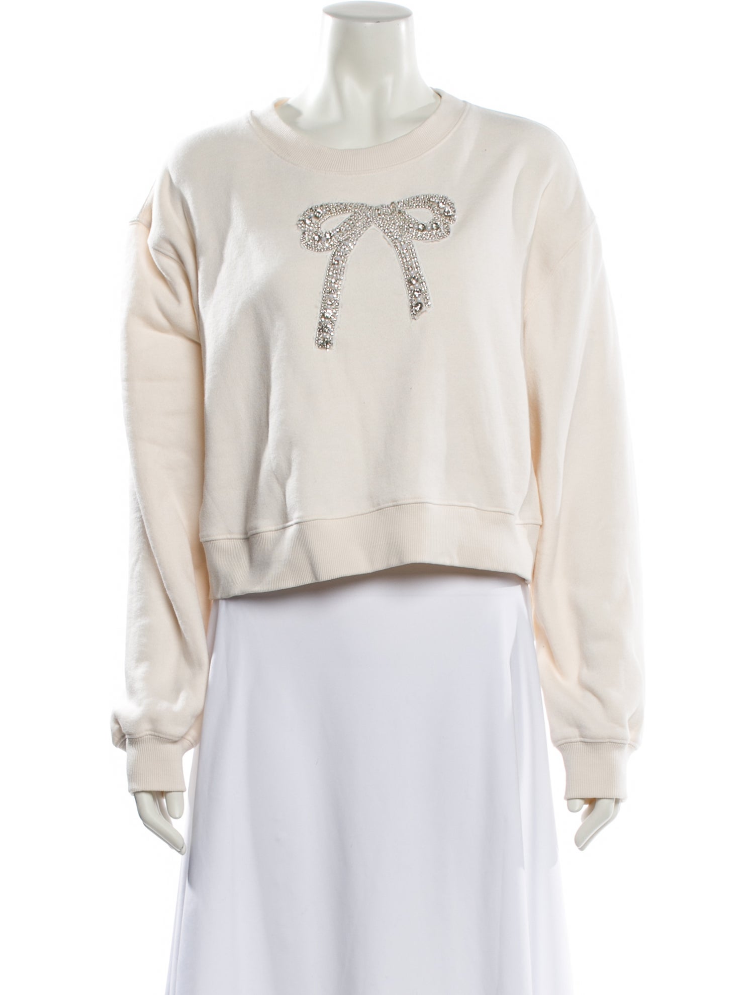 LoveShackFancy Graphic Print Crew Neck Sweater