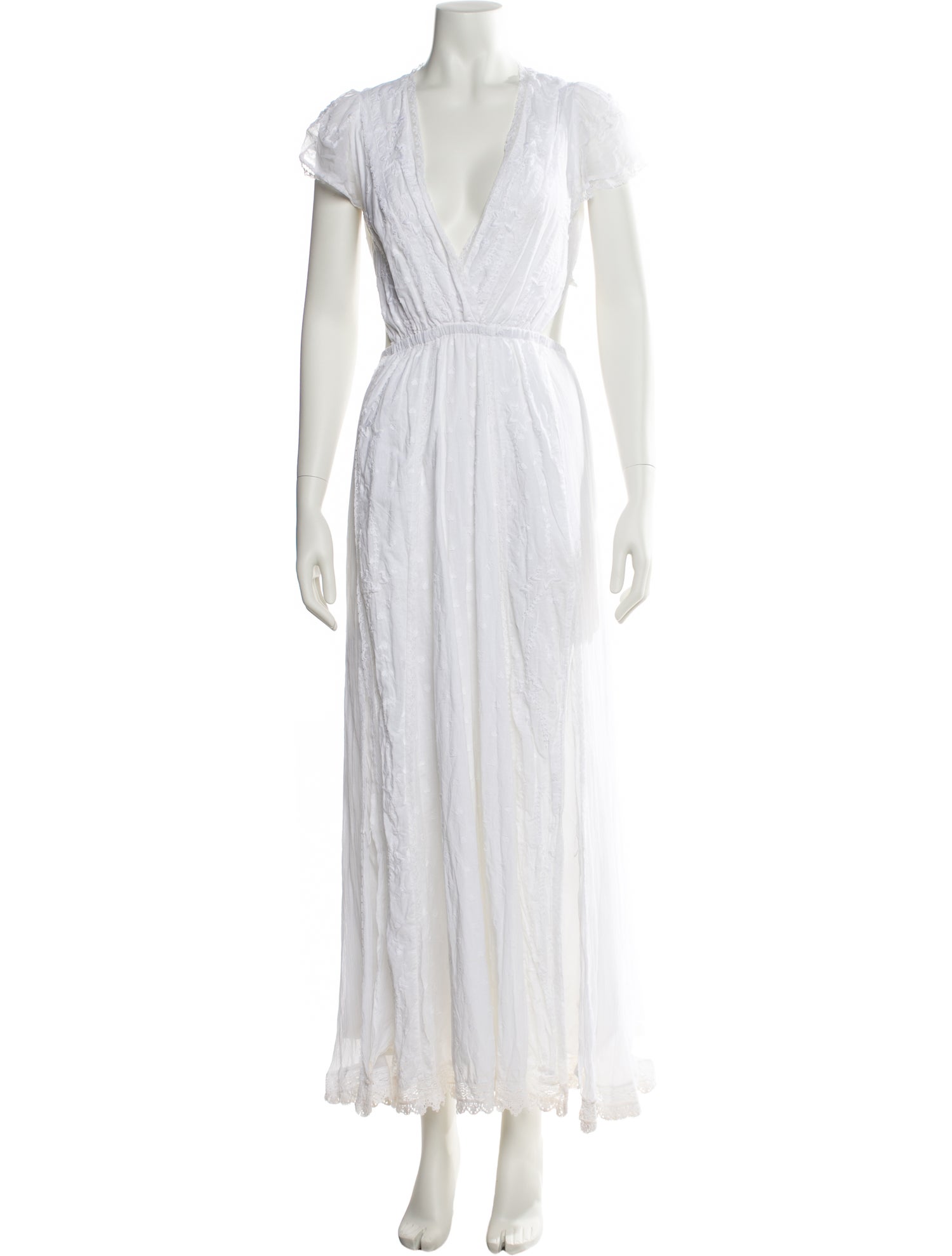 LoveShackFancy V-Neck Long Dress