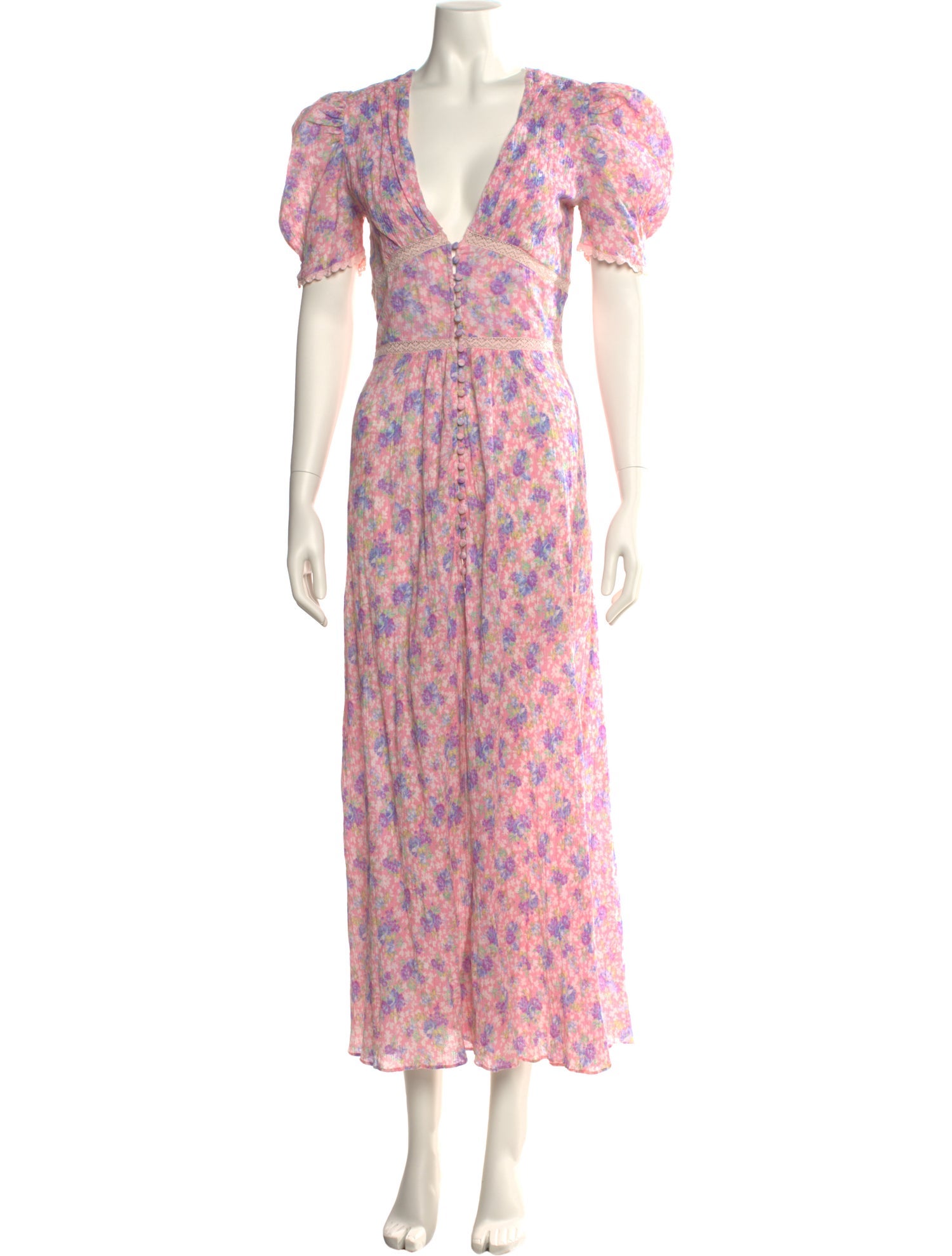 LoveShackFancy Floral Print Long Dress