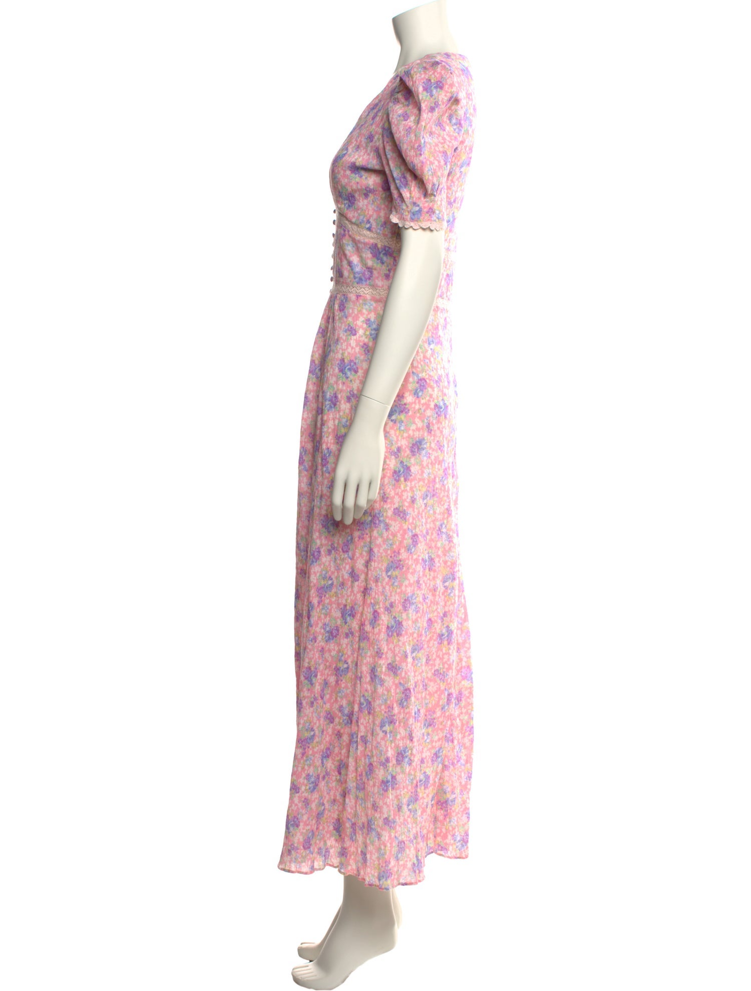 LoveShackFancy Floral Print Long Dress