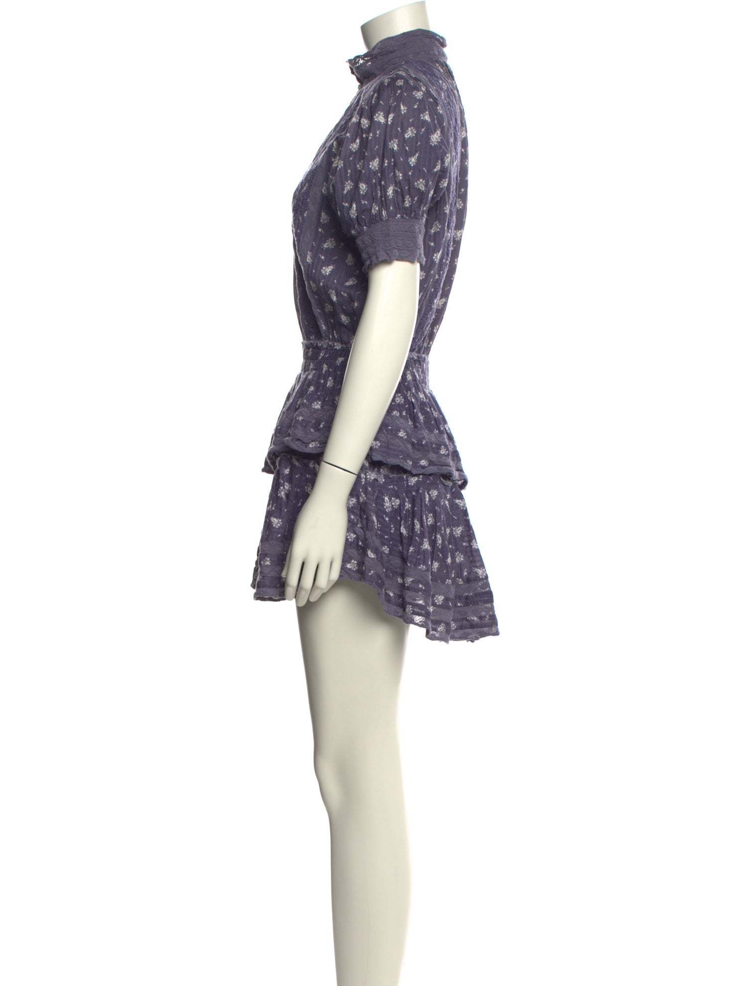 LoveShackFancy Floral Print Mini Dress