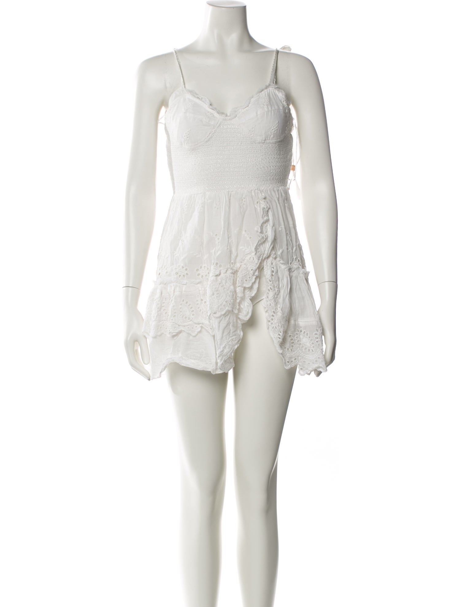 LoveShackFancy V-Neck Mini Dress