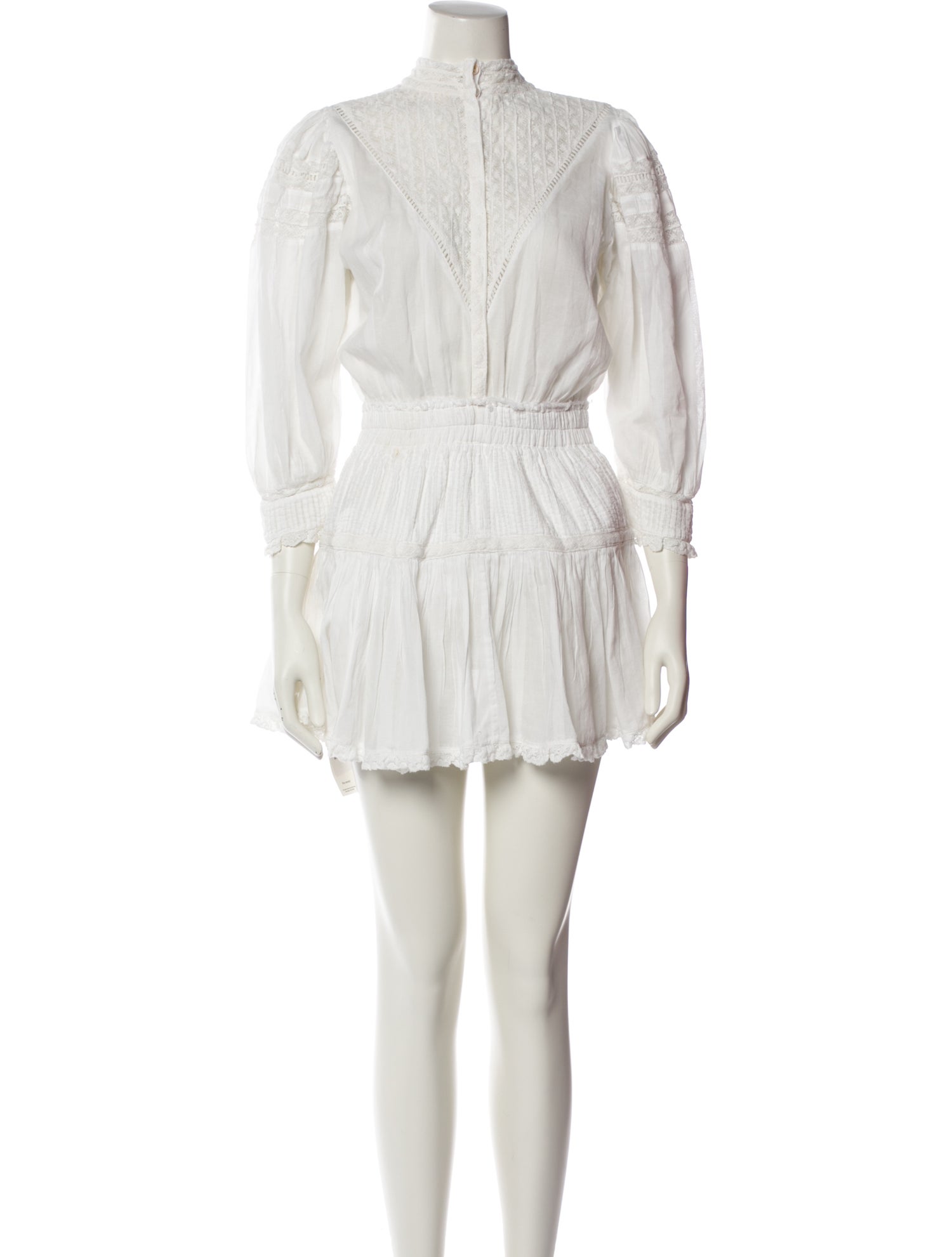 LoveShackFancy Mock Neck Mini Dress