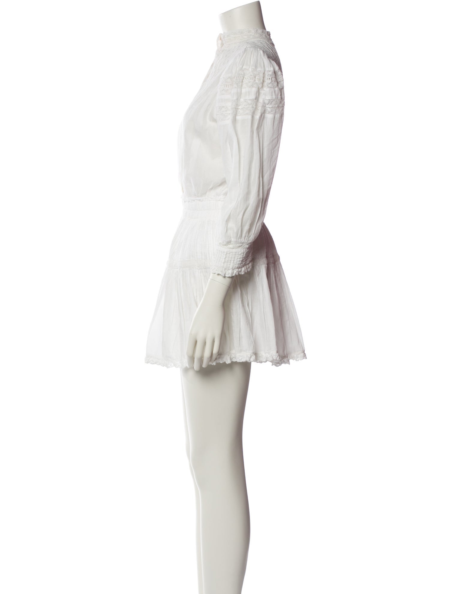 LoveShackFancy Mock Neck Mini Dress