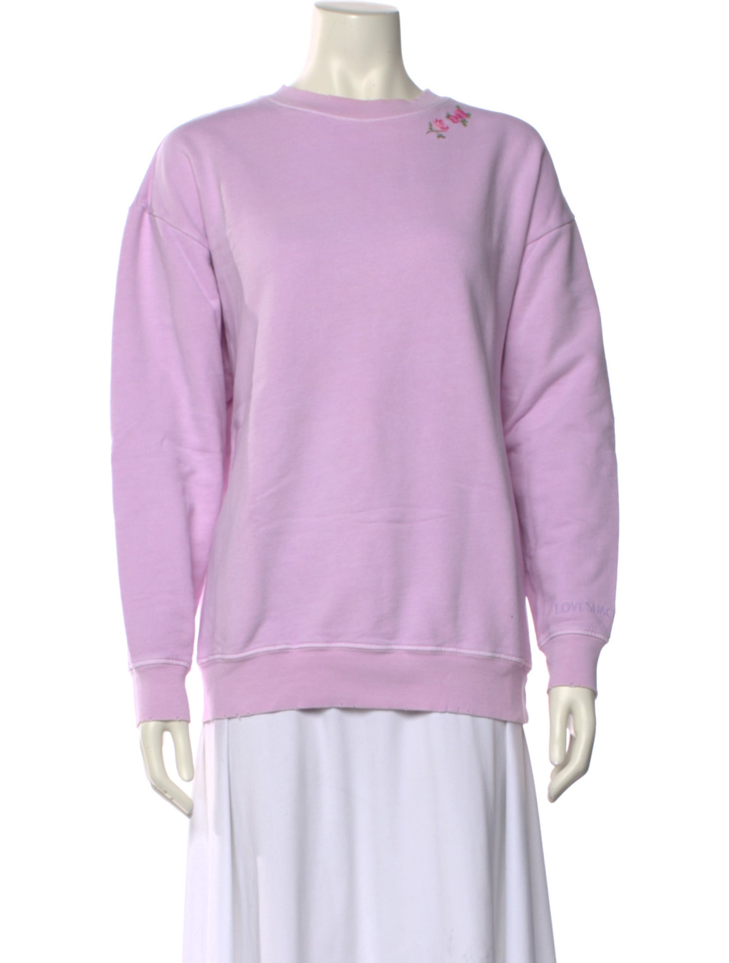 LoveShackFancy Bateau Neckline Long Sleeve Sweatshirt