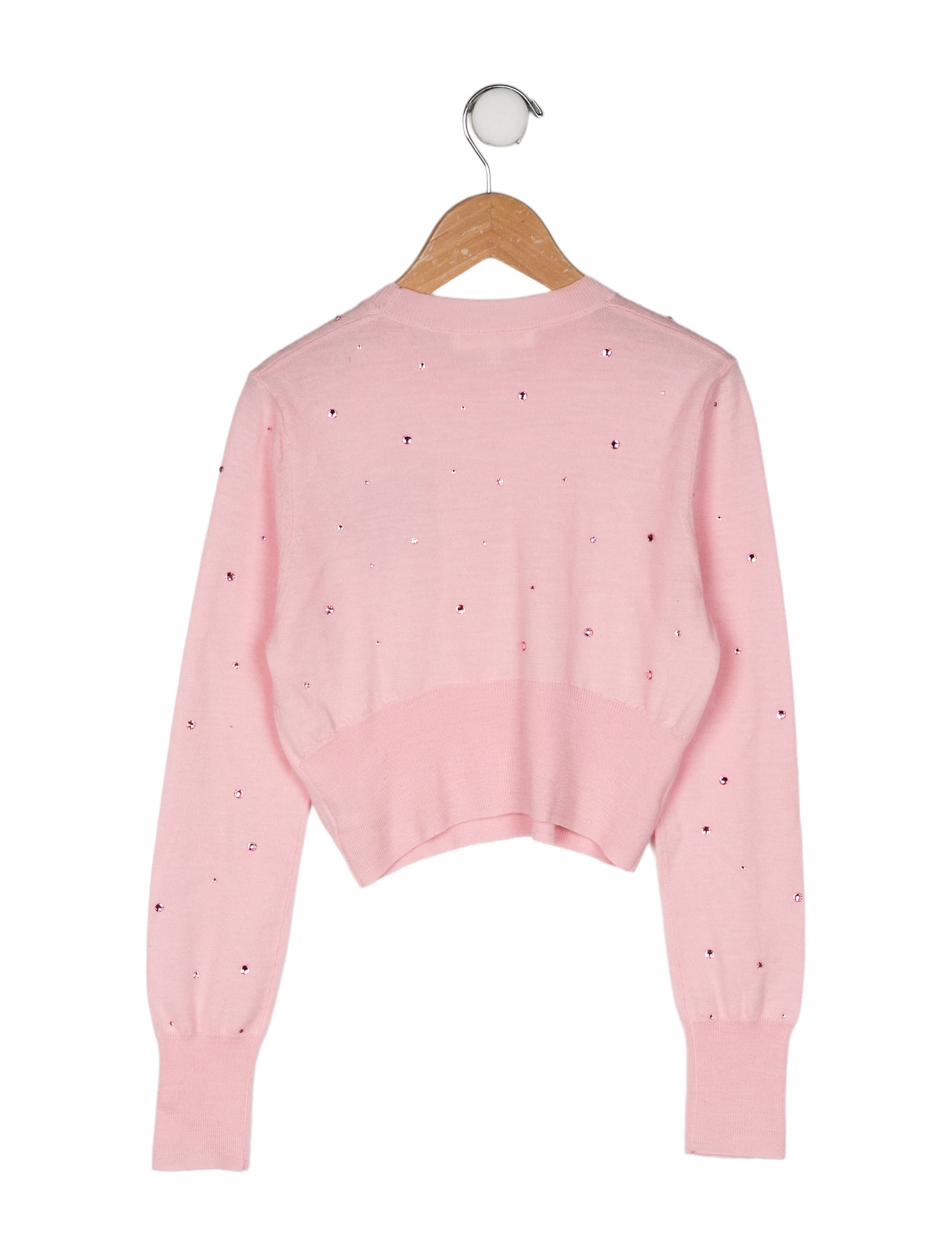 LoveShackFancy Girls' Crystal Embellished Woven Sweater