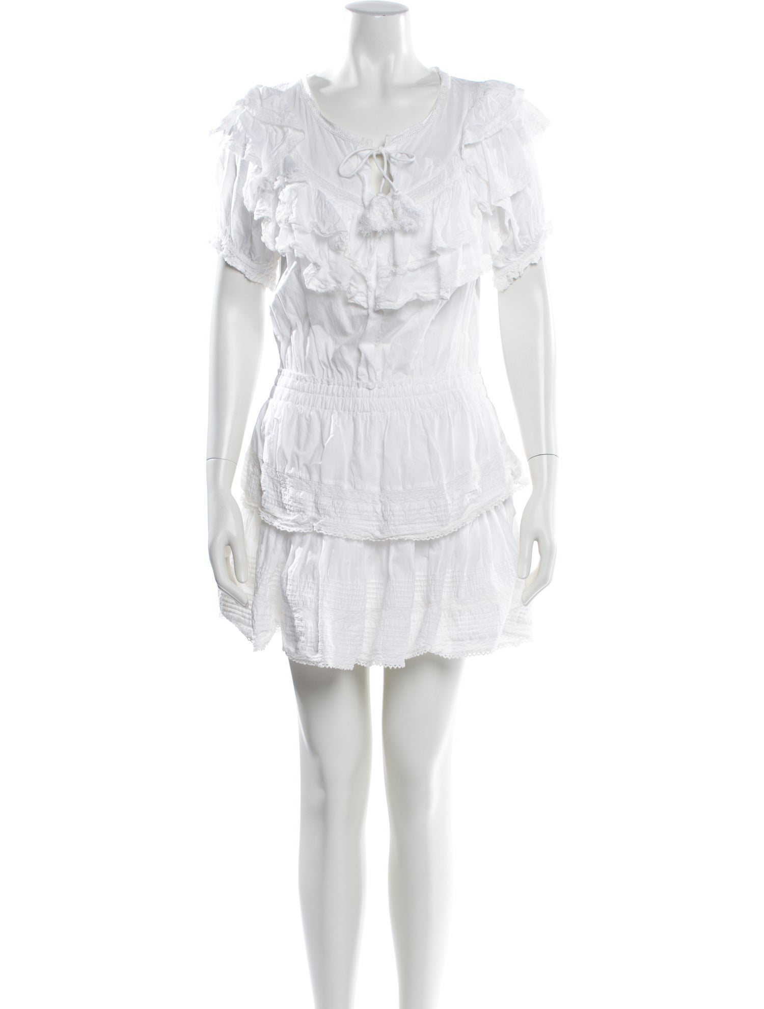 LoveShackFancy Scoop Neck Mini Dress