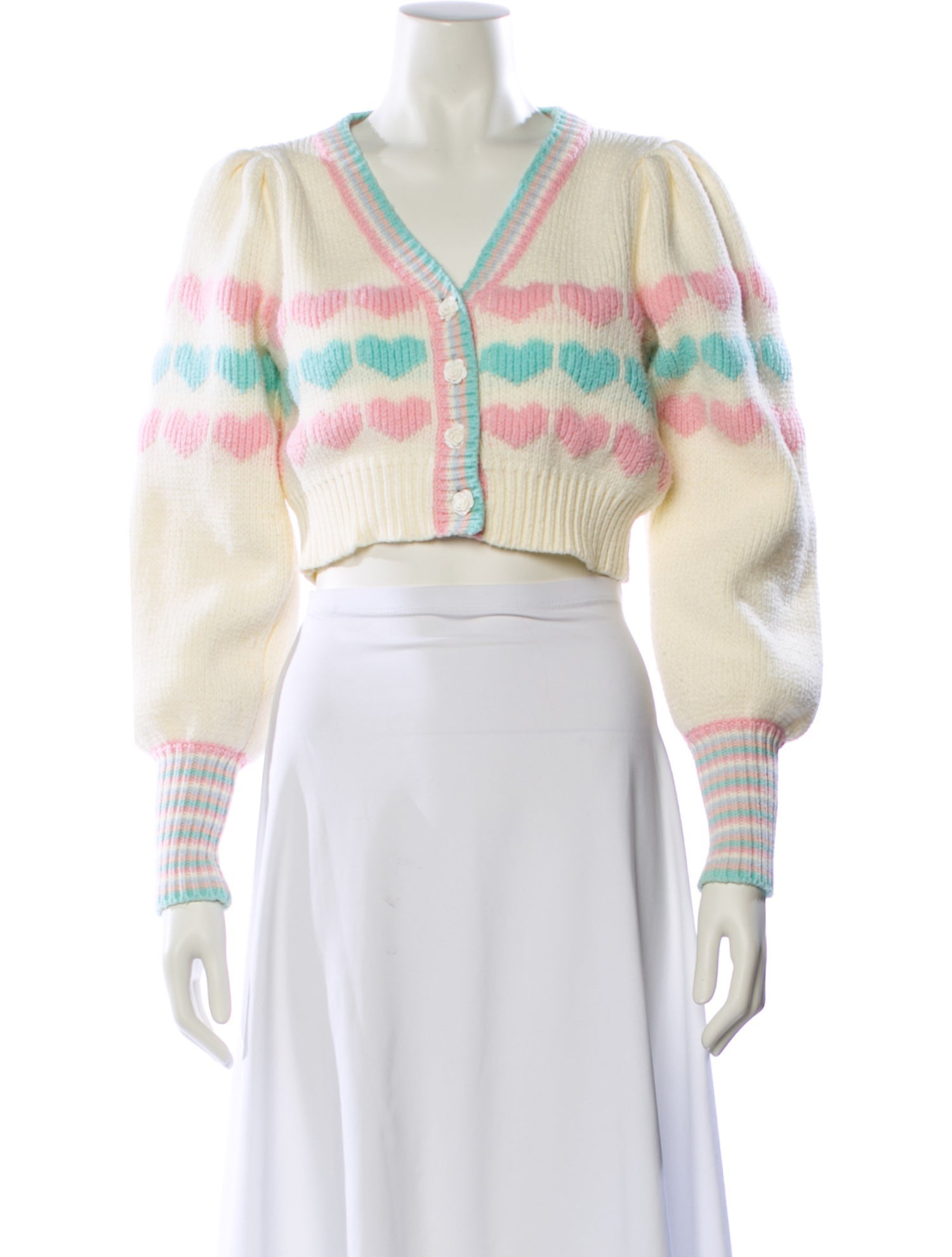 LoveShackFancy Striped V-Neck Sweater