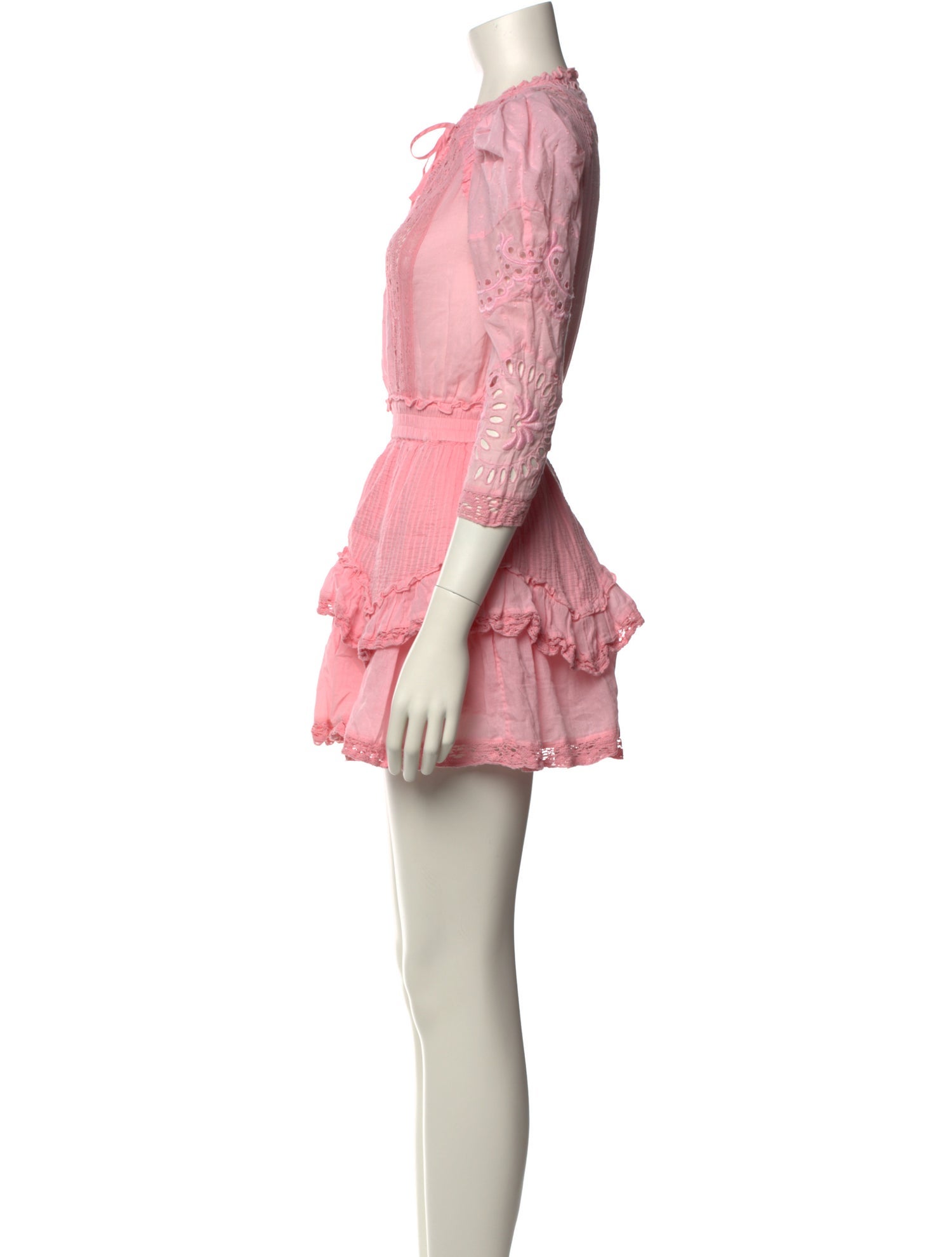 LoveShackFancy Crew Neck Mini Dress