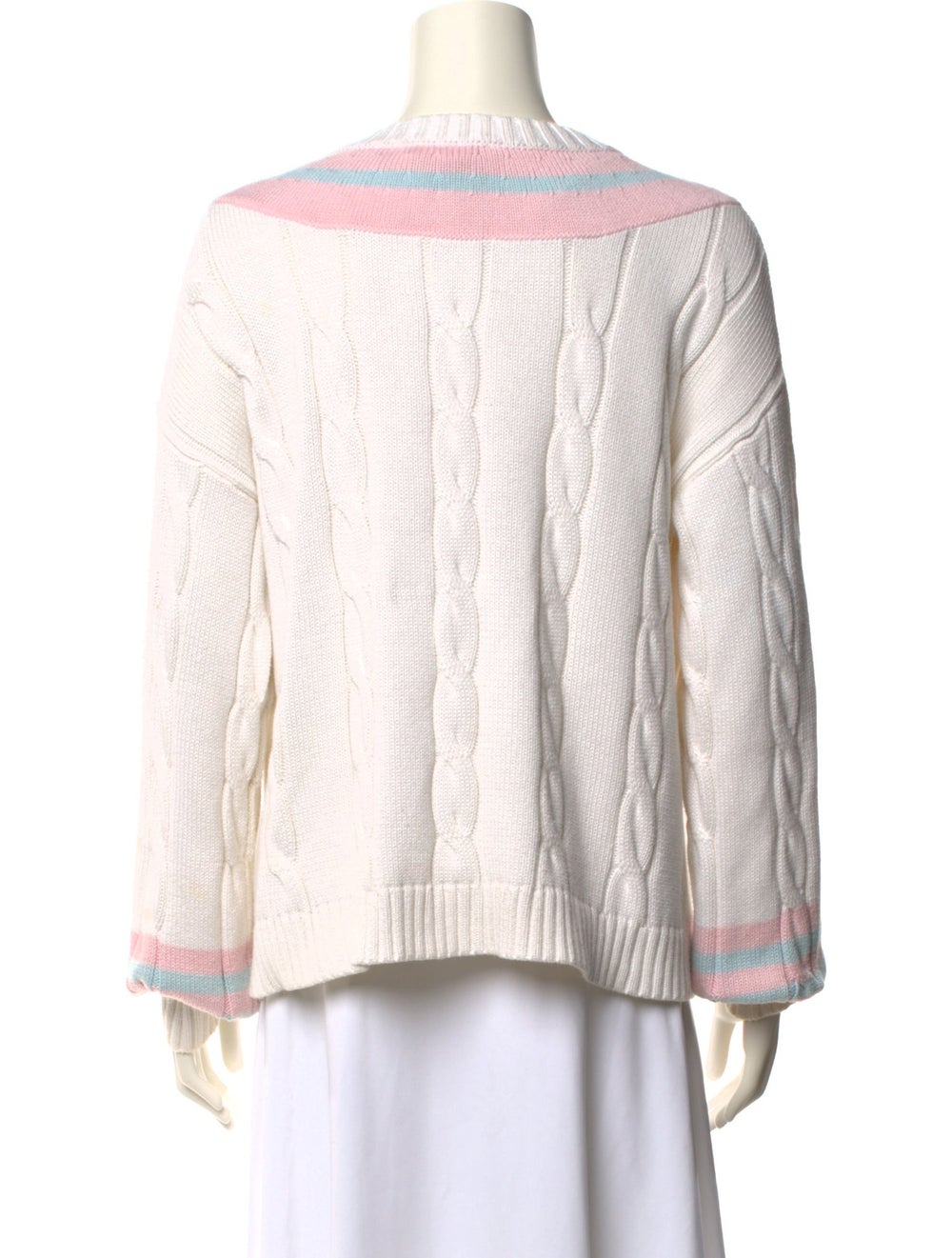LoveShackFancy Pullover White Embroidered Accent … - image 3