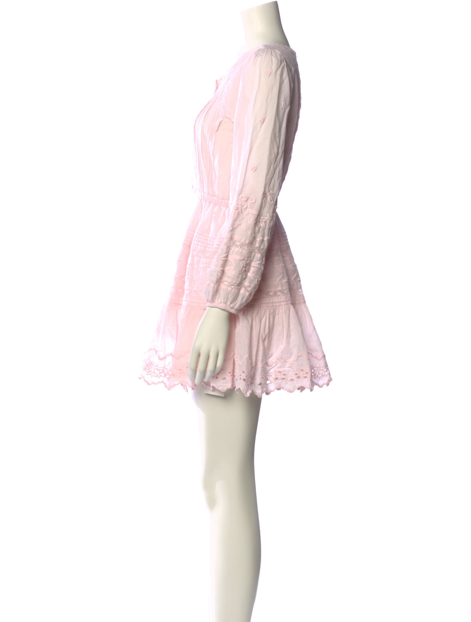 LoveShackFancy V-Neck Mini Dress