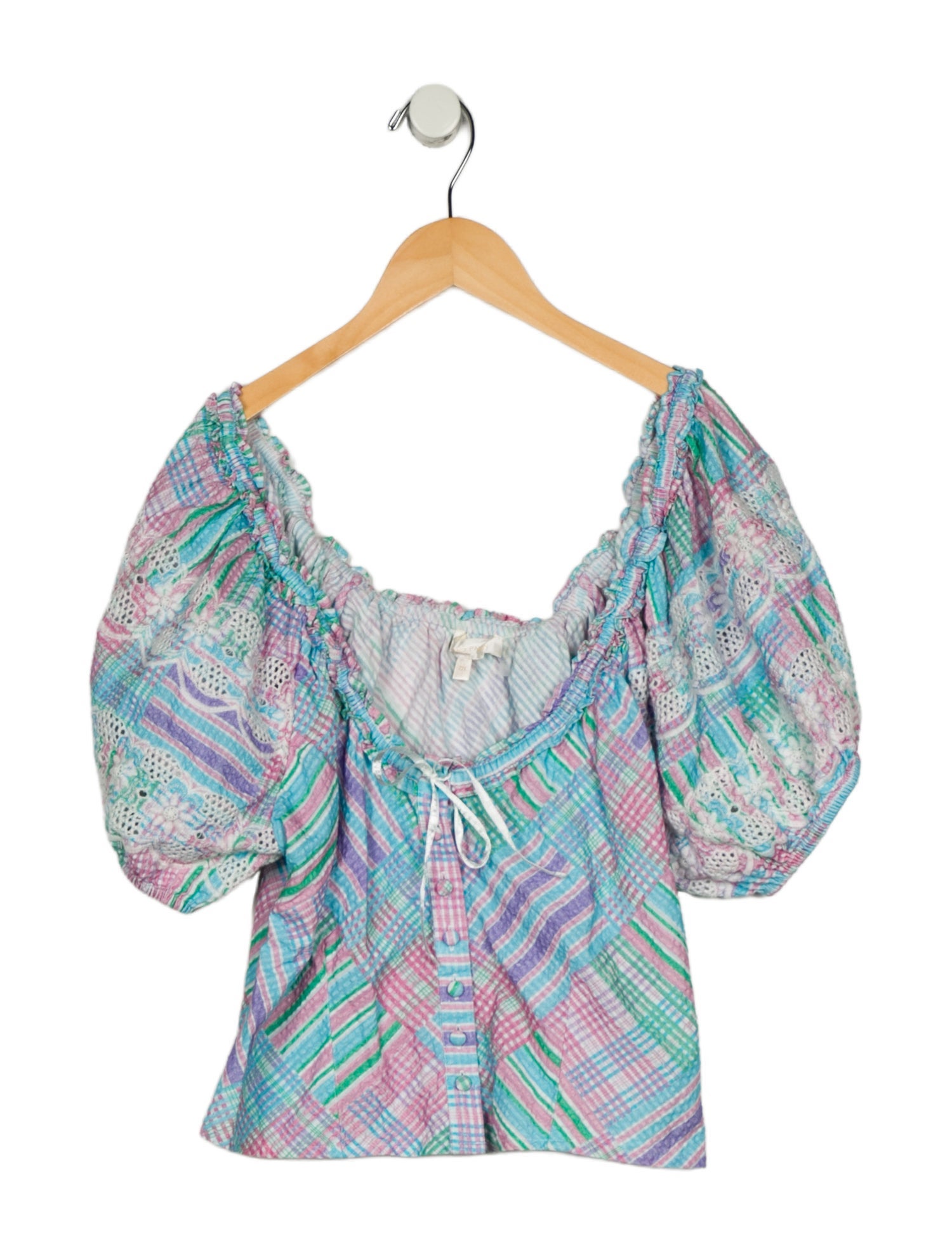 LoveShackFancy Girls' Print Short Sleeve Top