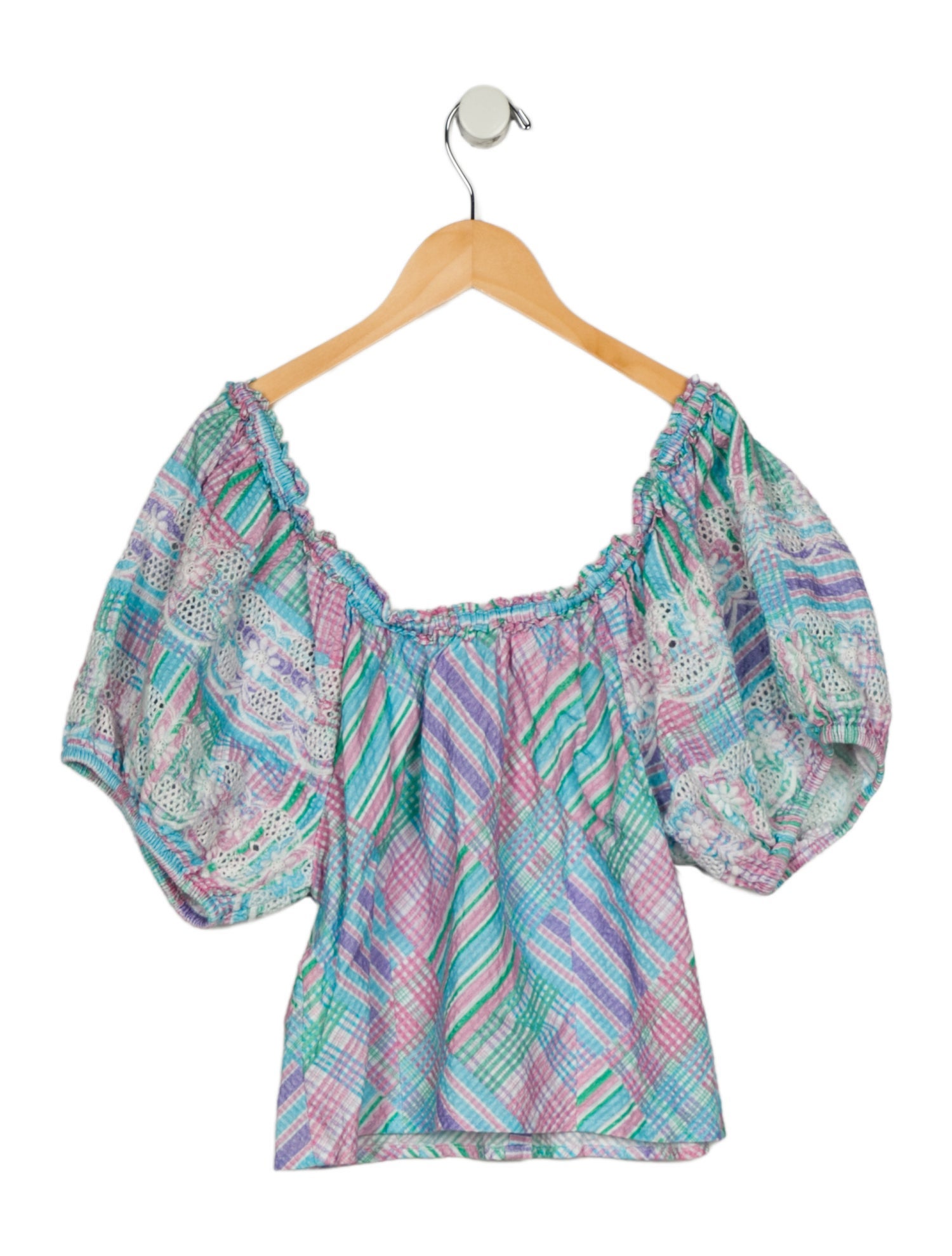 LoveShackFancy Girls' Print Short Sleeve Top