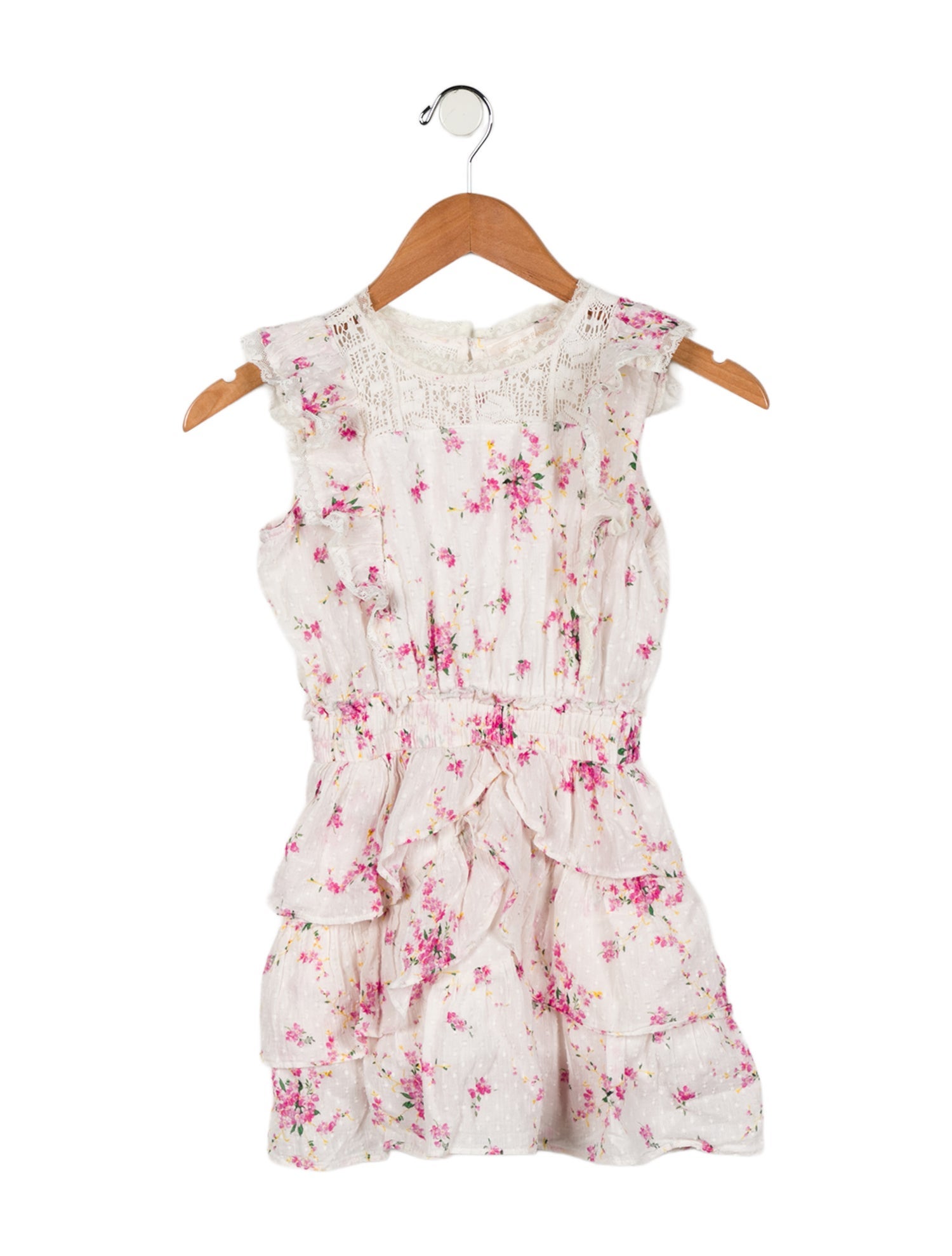LoveShackFancy Girls' Sleeveless Floral Print Dress
