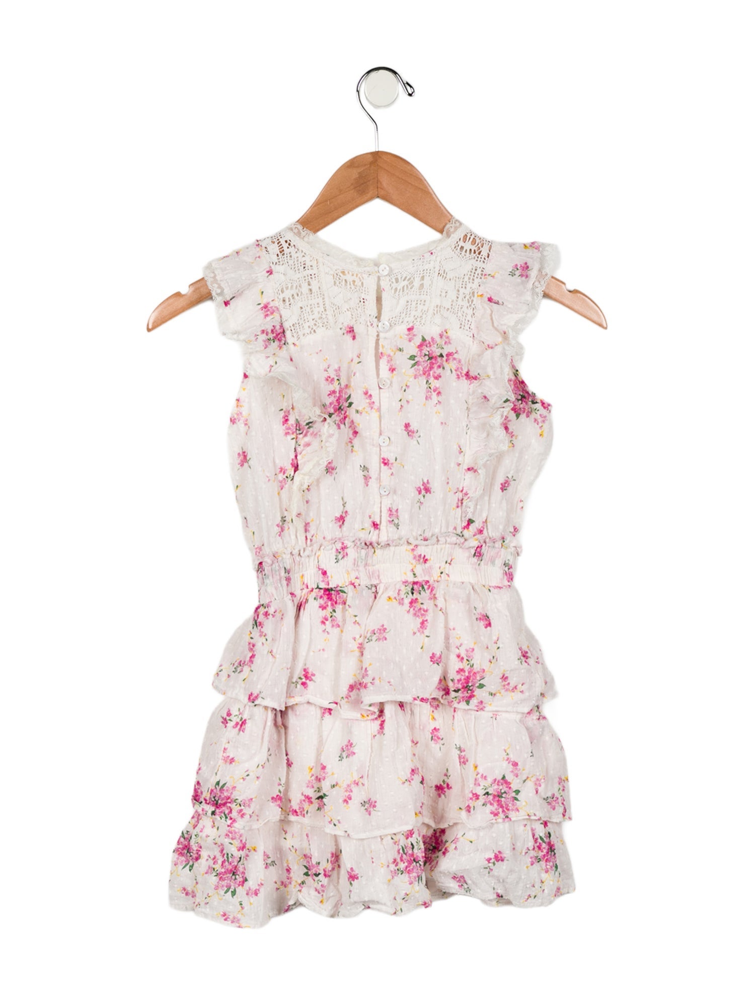LoveShackFancy Girls' Sleeveless Floral Print Dress