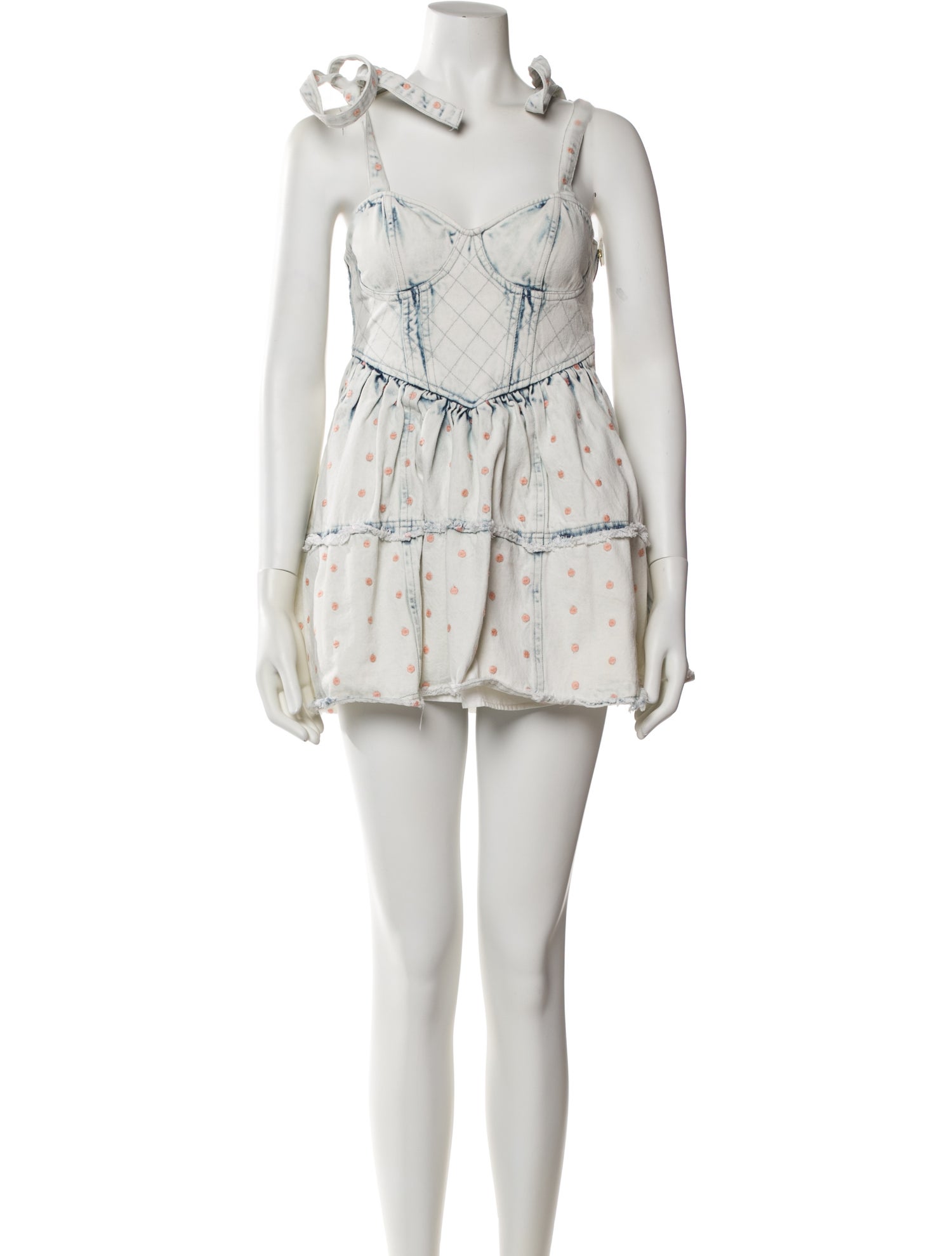 LoveShackFancy Polka Dot Print Mini Dress