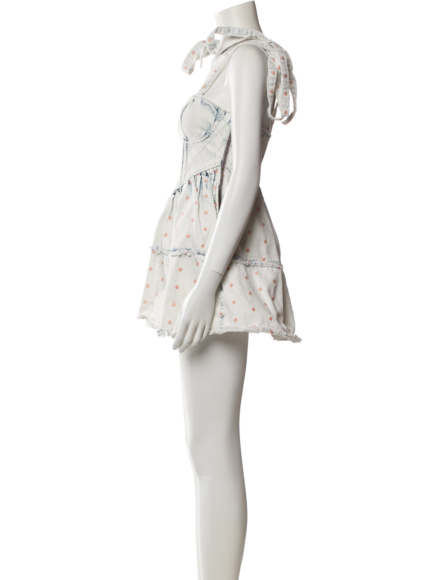 LoveShackFancy Polka Dot Print Mini Dress