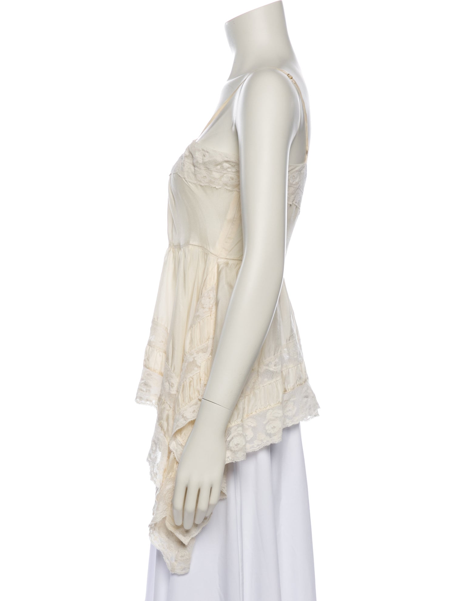 LoveShackFancy Silk Square Neckline Crop Top