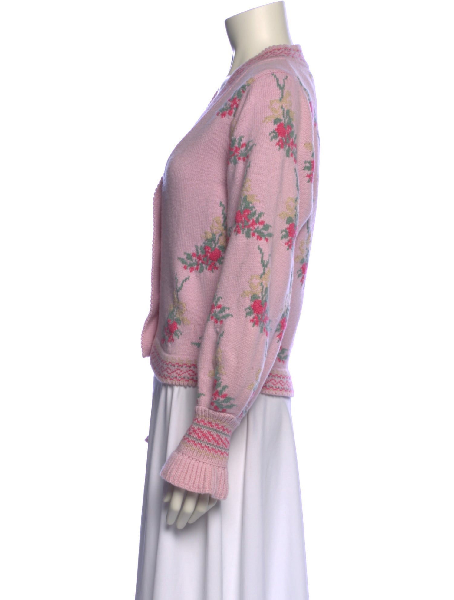 LoveShackFancy Printed V-Neck Sweater