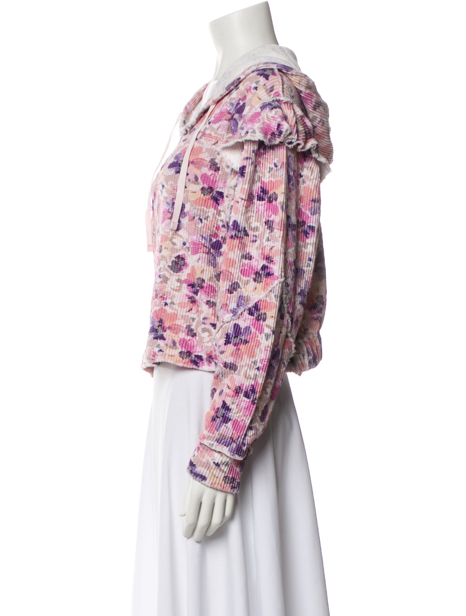 LoveShackFancy Floral Print Scoop Neck Blouse