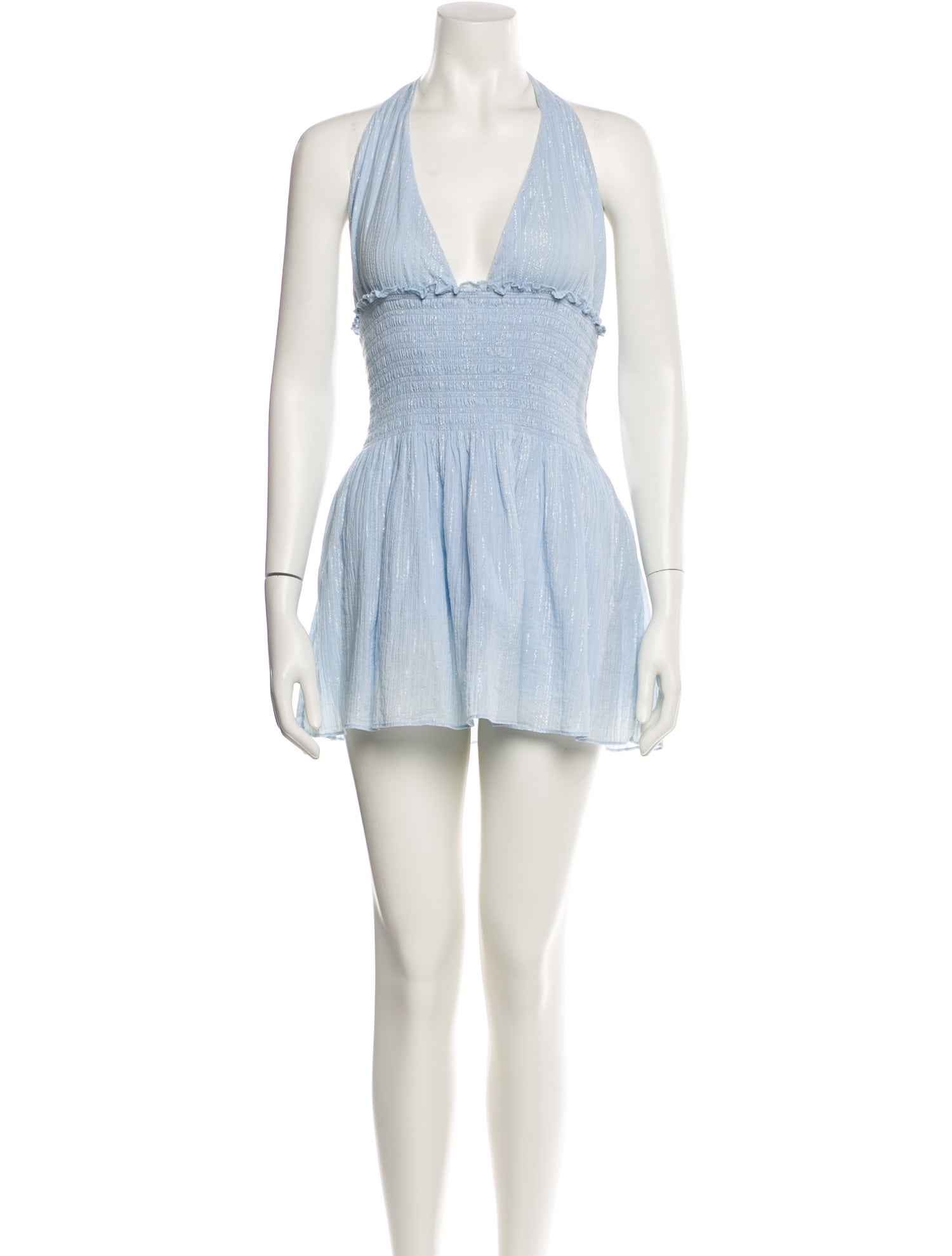 LoveShackFancy Halterneck Mini Dress