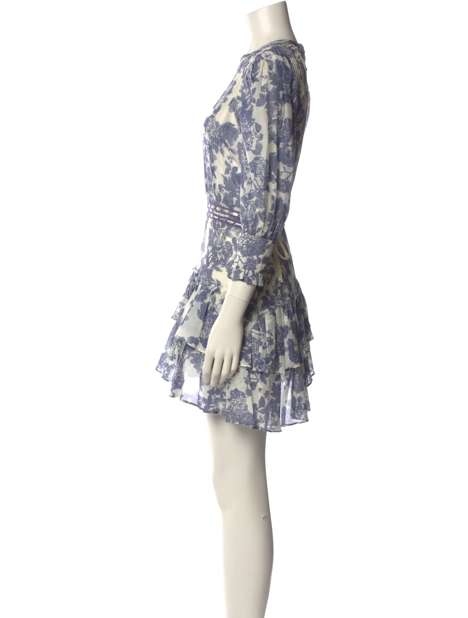 LoveShackFancy Floral Print Mini Dress