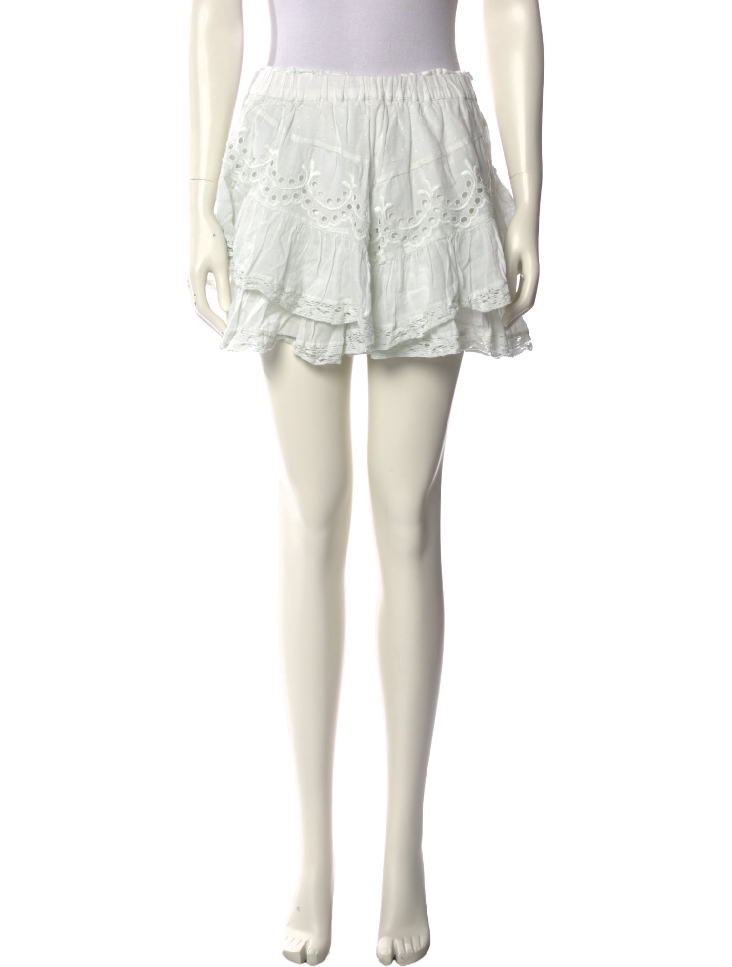 LoveShackFancy Crochet Trim Mini Skirt