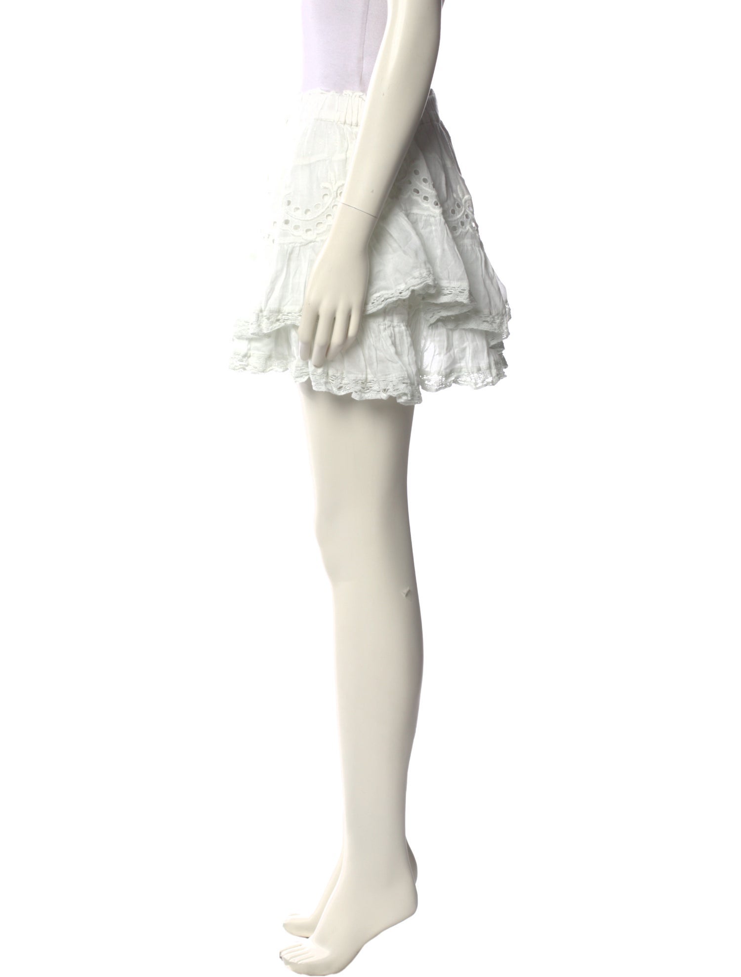 LoveShackFancy Crochet Trim Mini Skirt