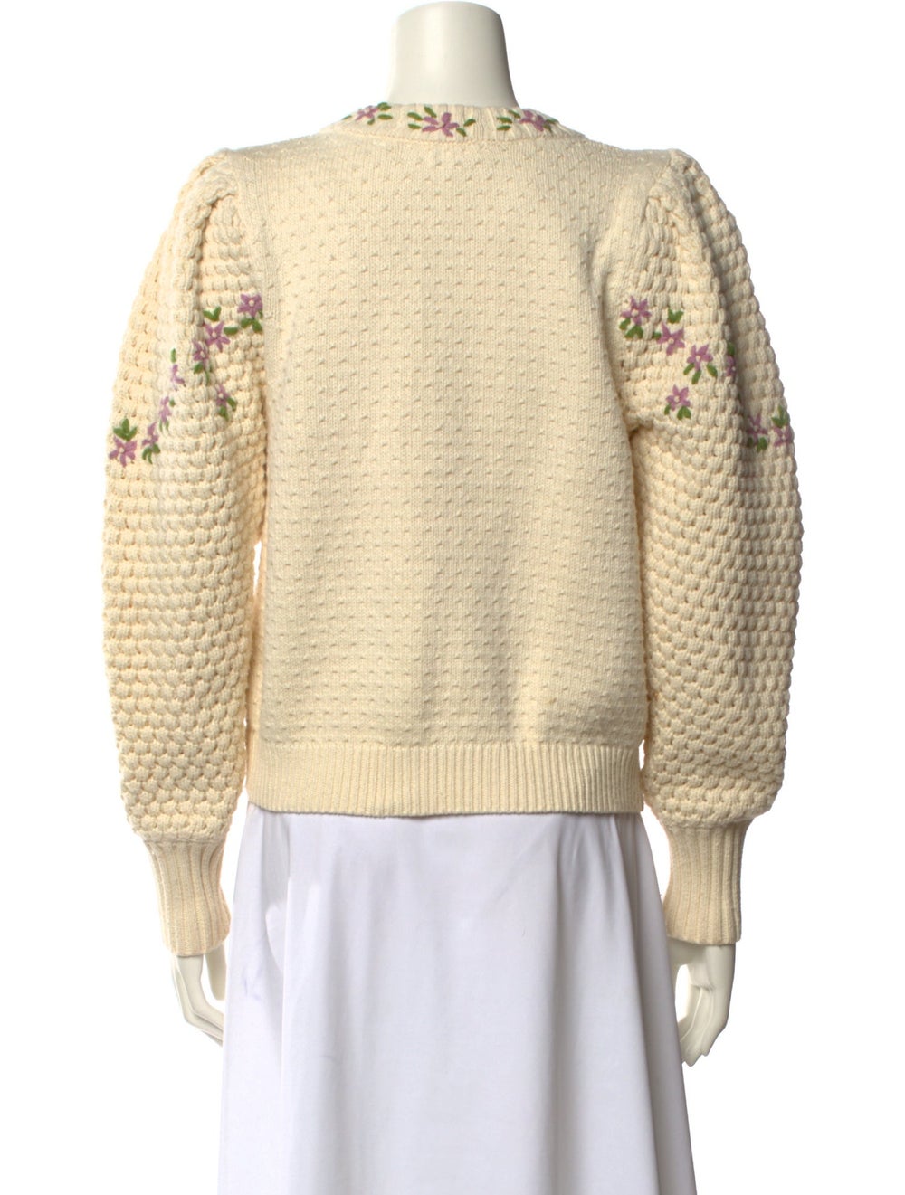 LoveShackFancy Pullover Neutrals Embroidered Acce… - image 3