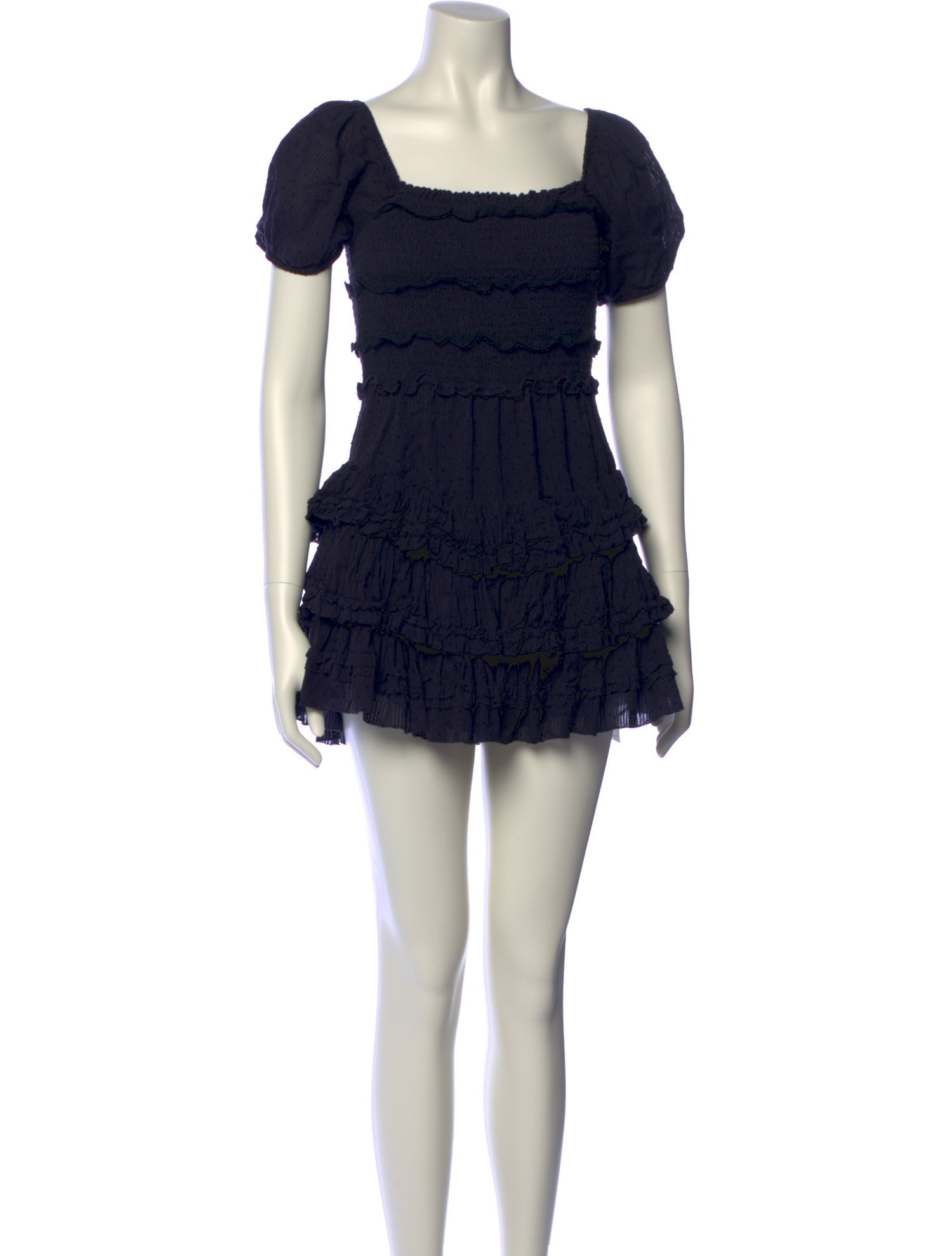 LoveShackFancy Square Neckline Mini Dress