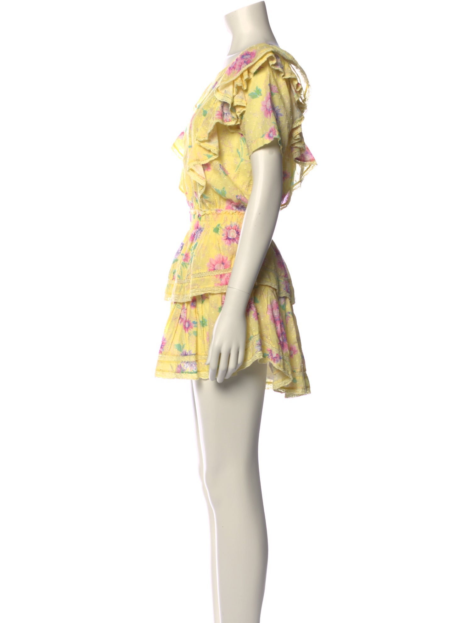 LoveShackFancy Floral Print Mini Dress