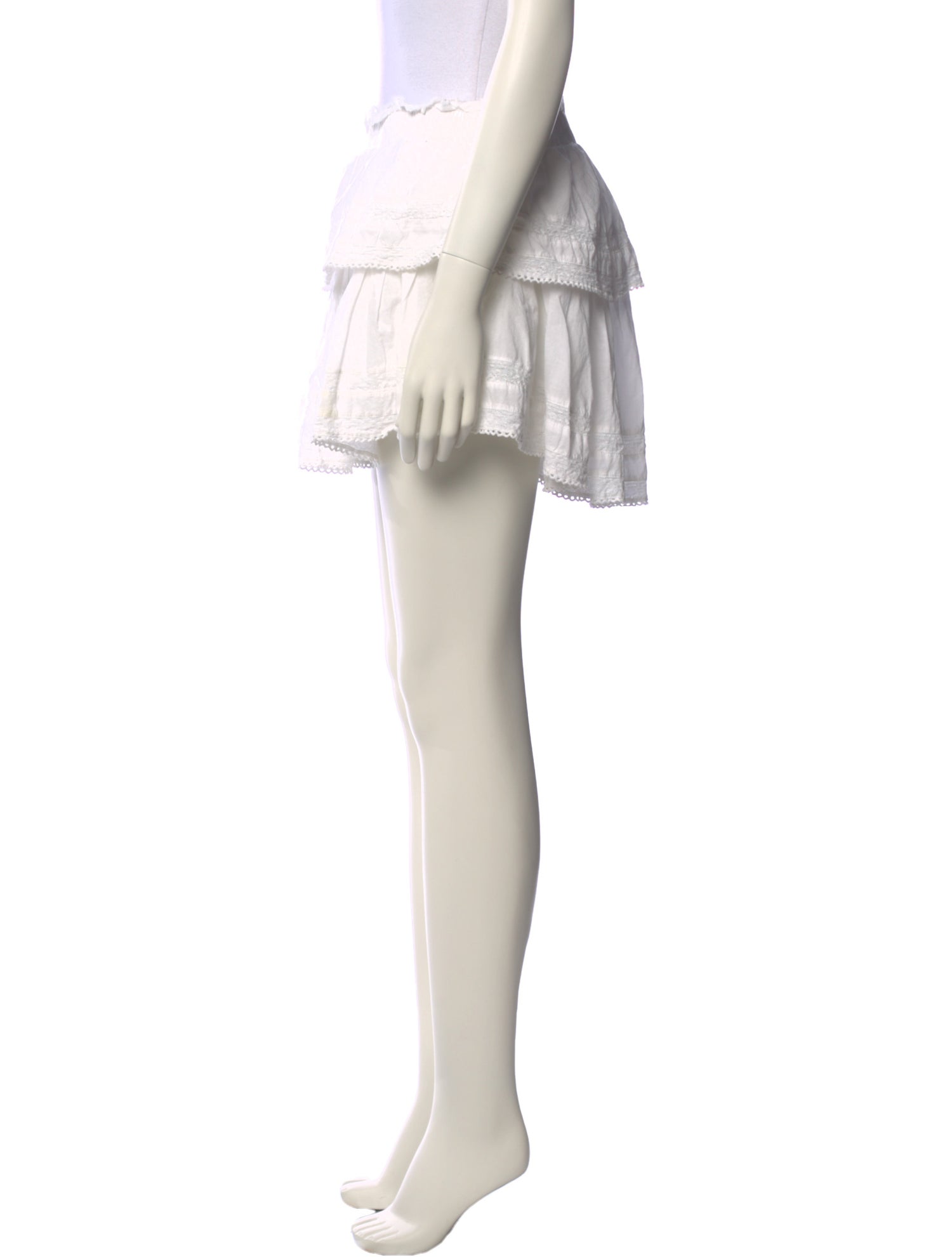 LoveShackFancy Raw-Edge Trim Mini Skirt