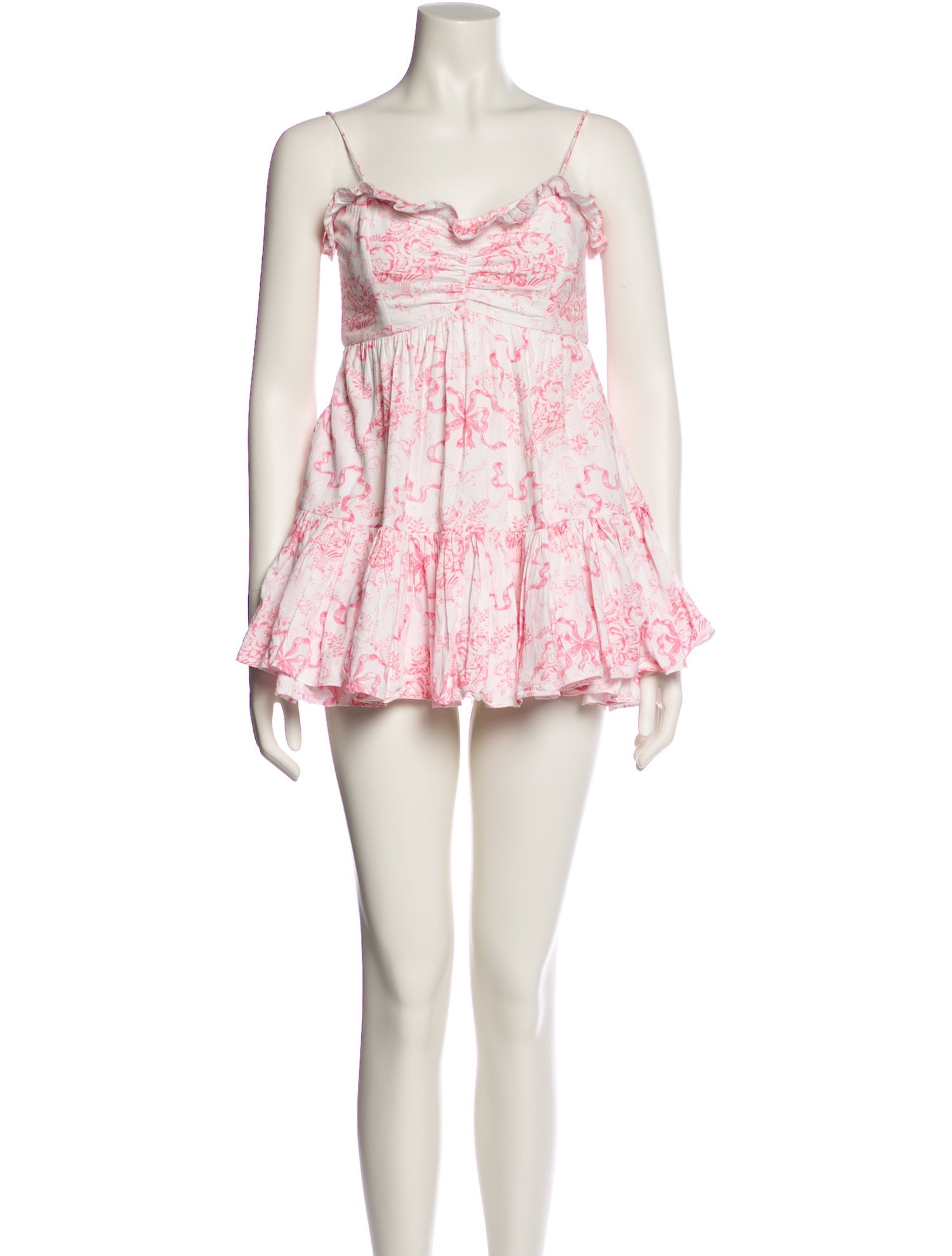 LoveShackFancy Floral Print Mini Dress