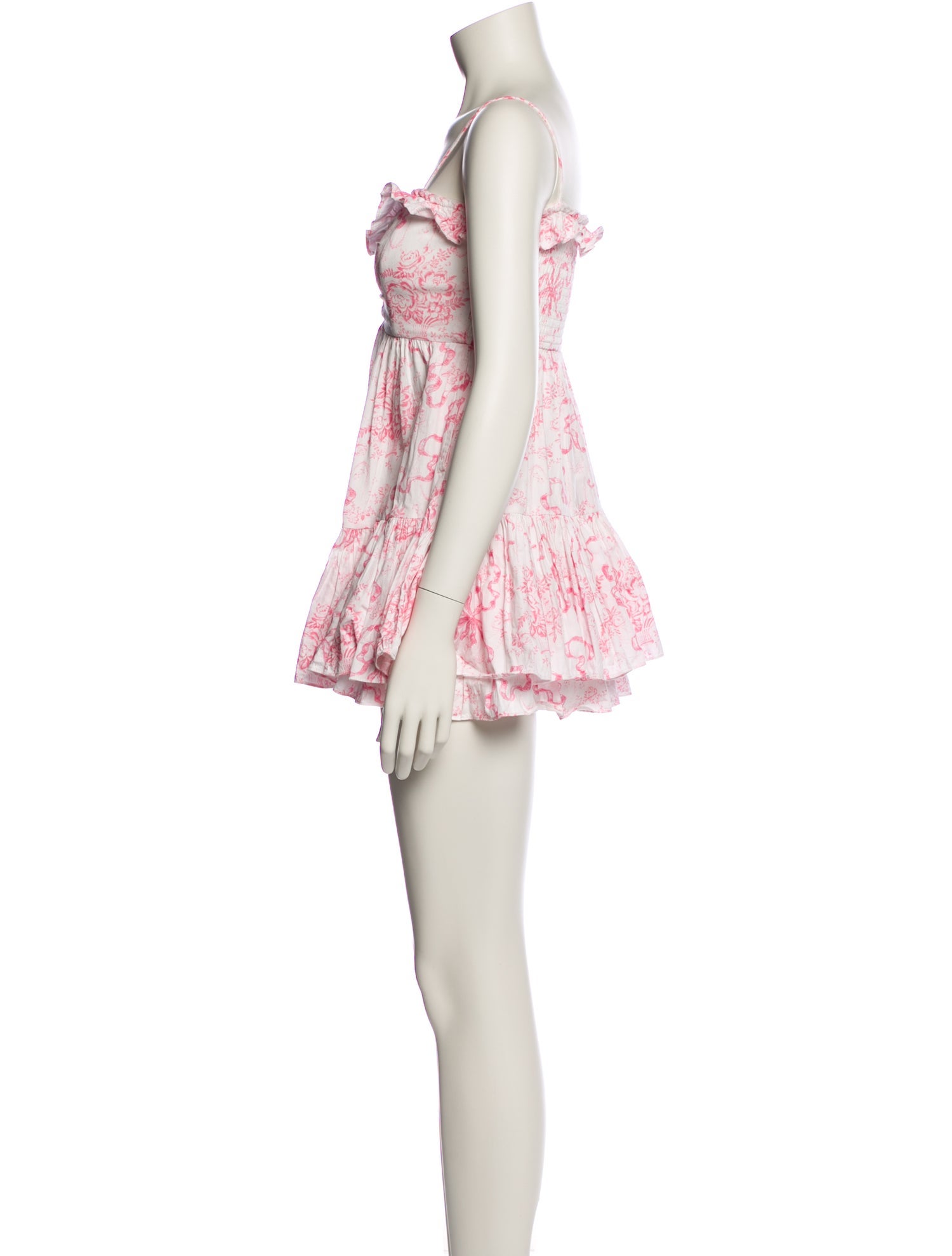 LoveShackFancy Floral Print Mini Dress