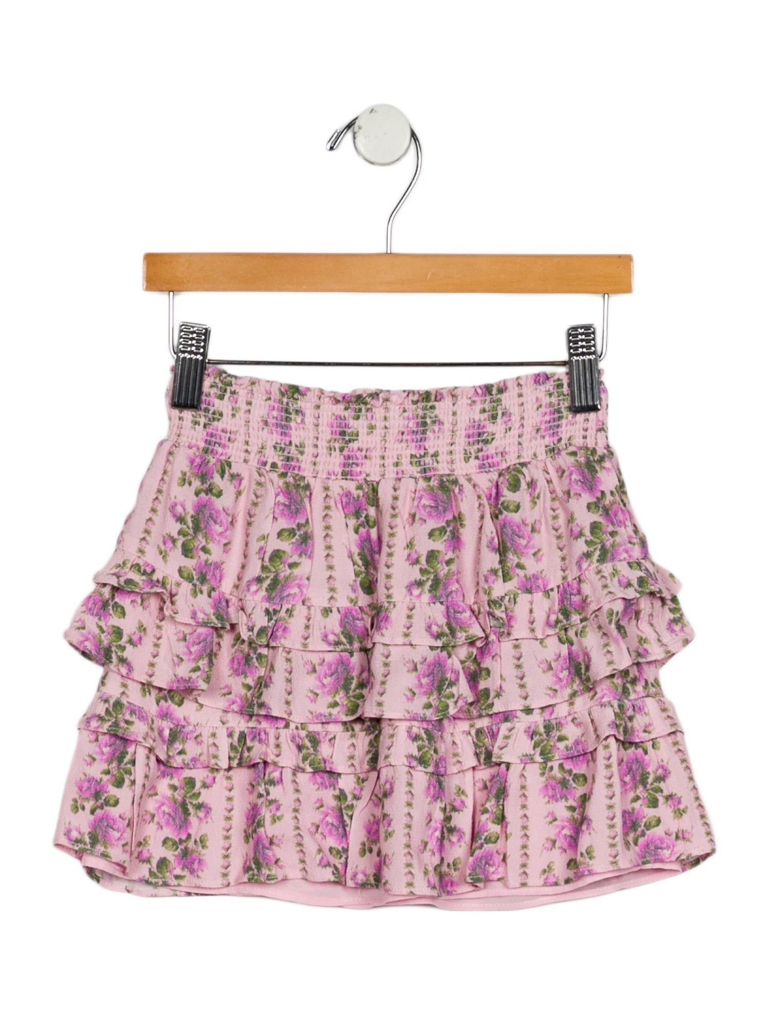 LoveShackFancy Girls' Print Ruffle Skirt