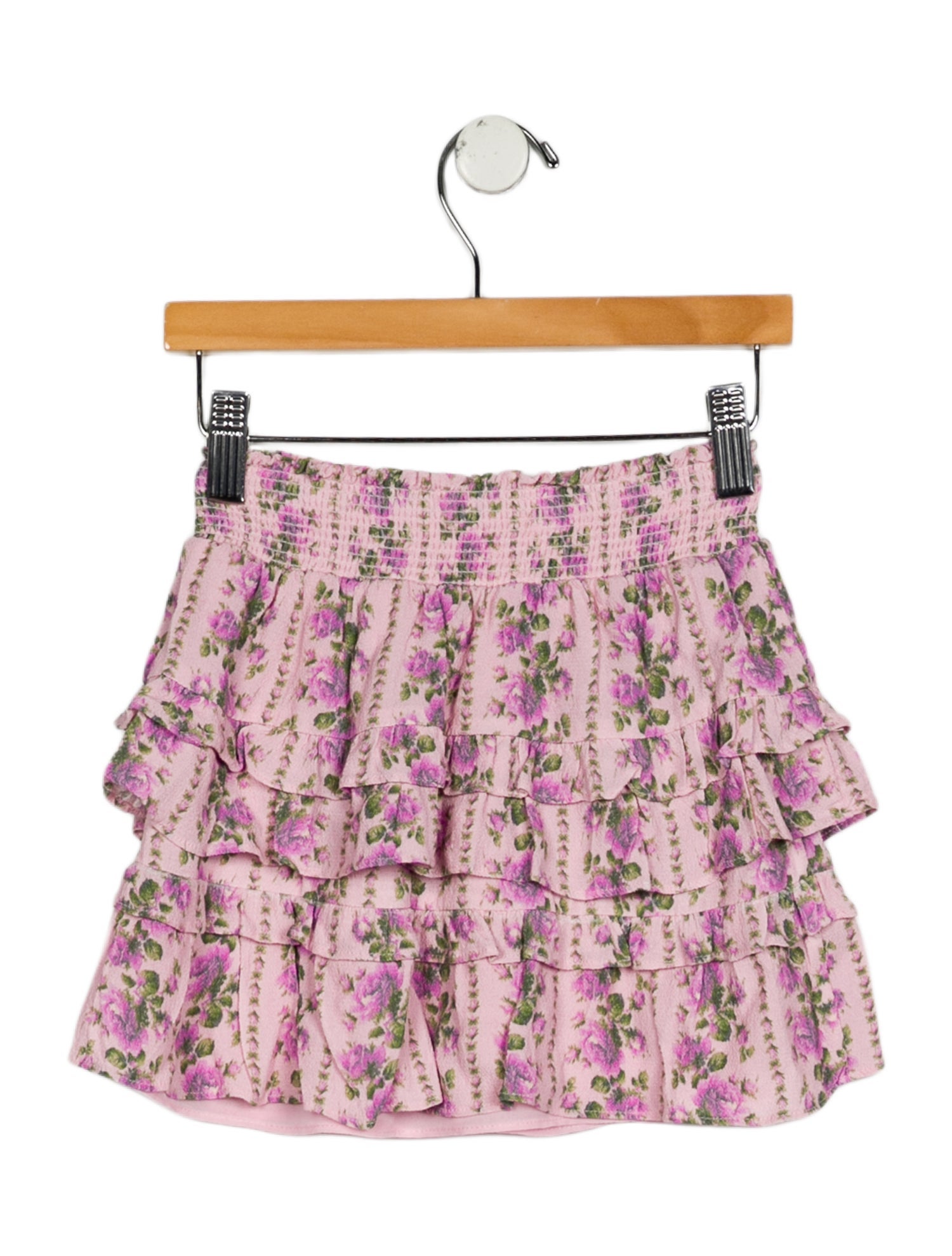 LoveShackFancy Girls' Print Ruffle Skirt