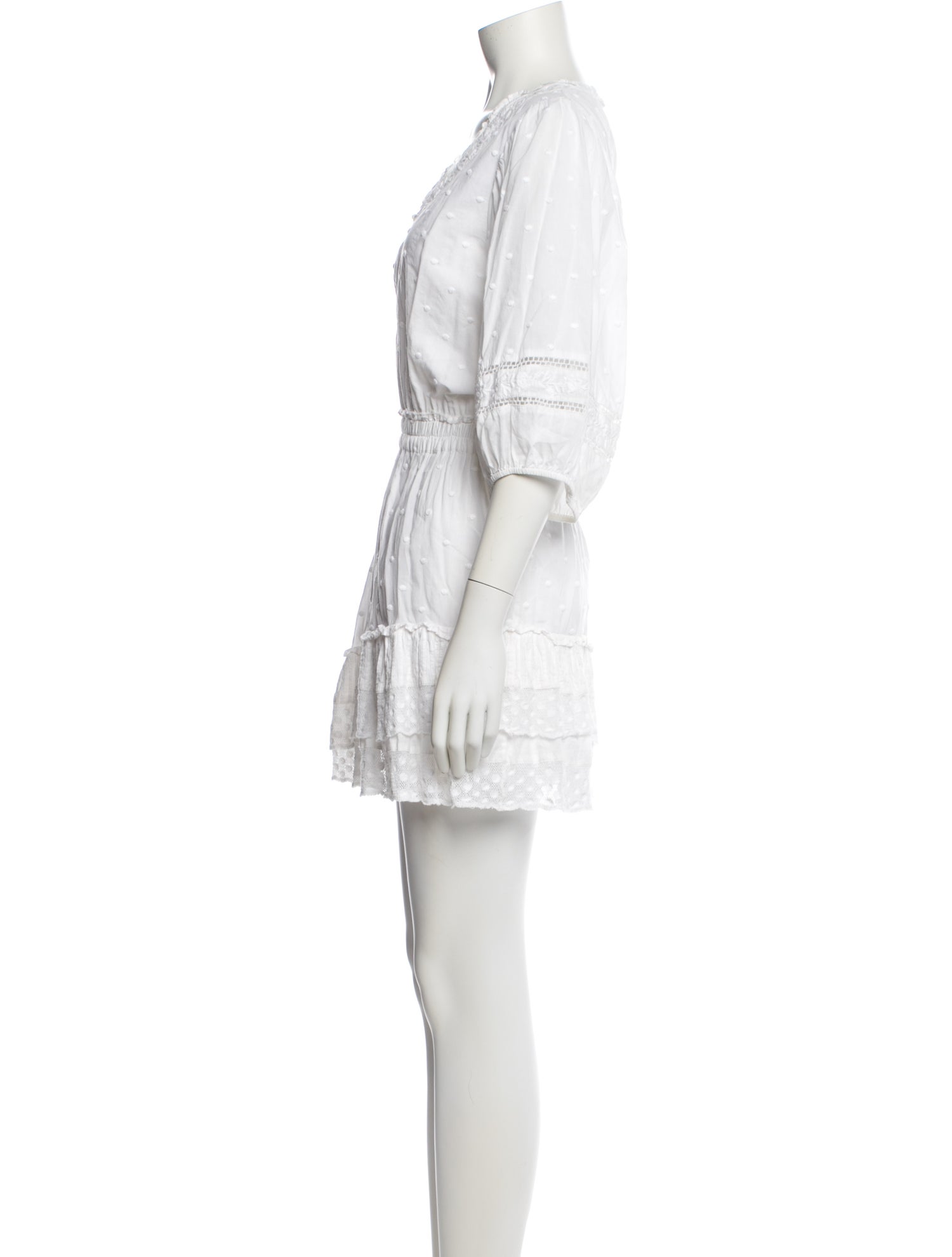 LoveShackFancy V-Neck Mini Dress