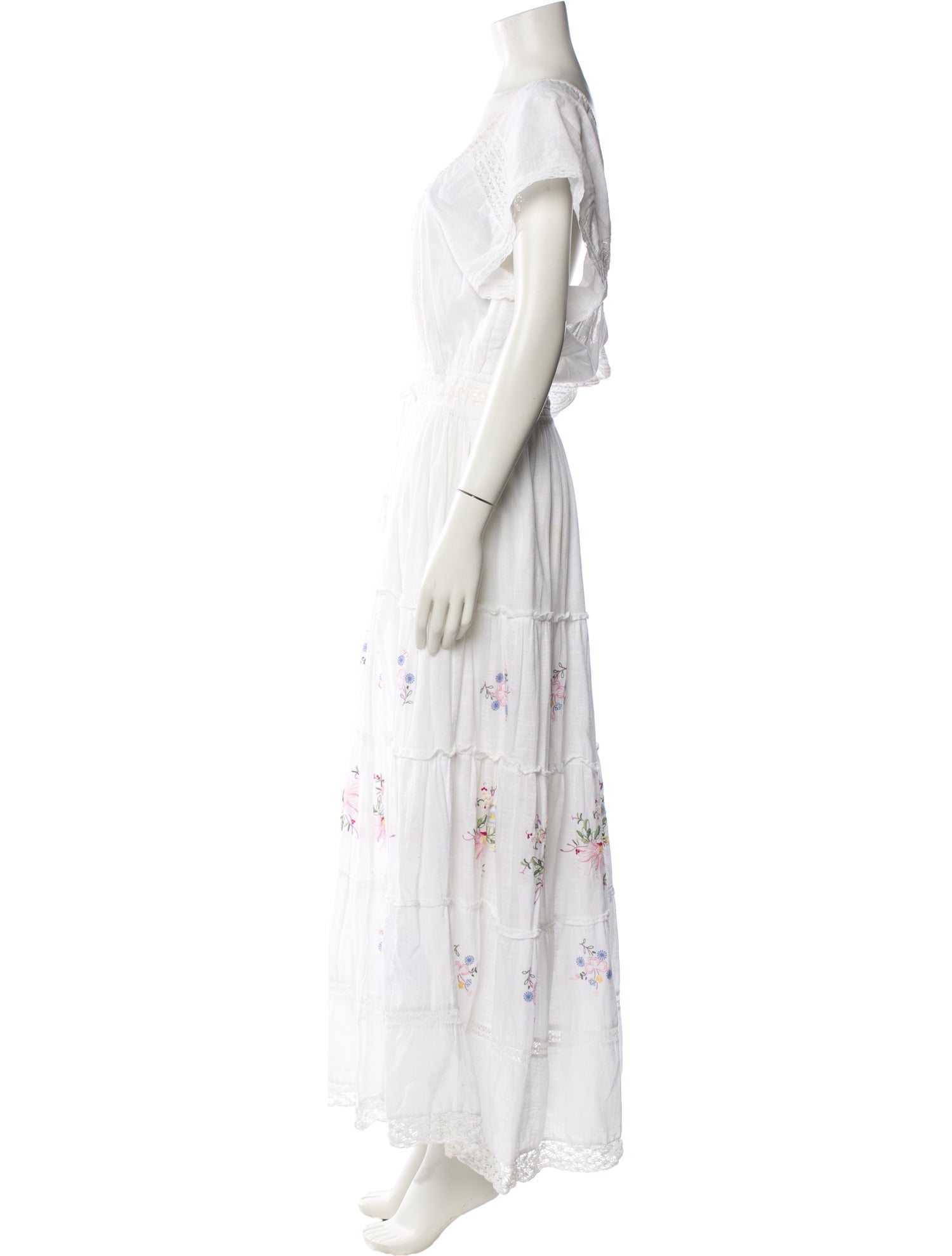 LoveShackFancy V-Neck Long Dress