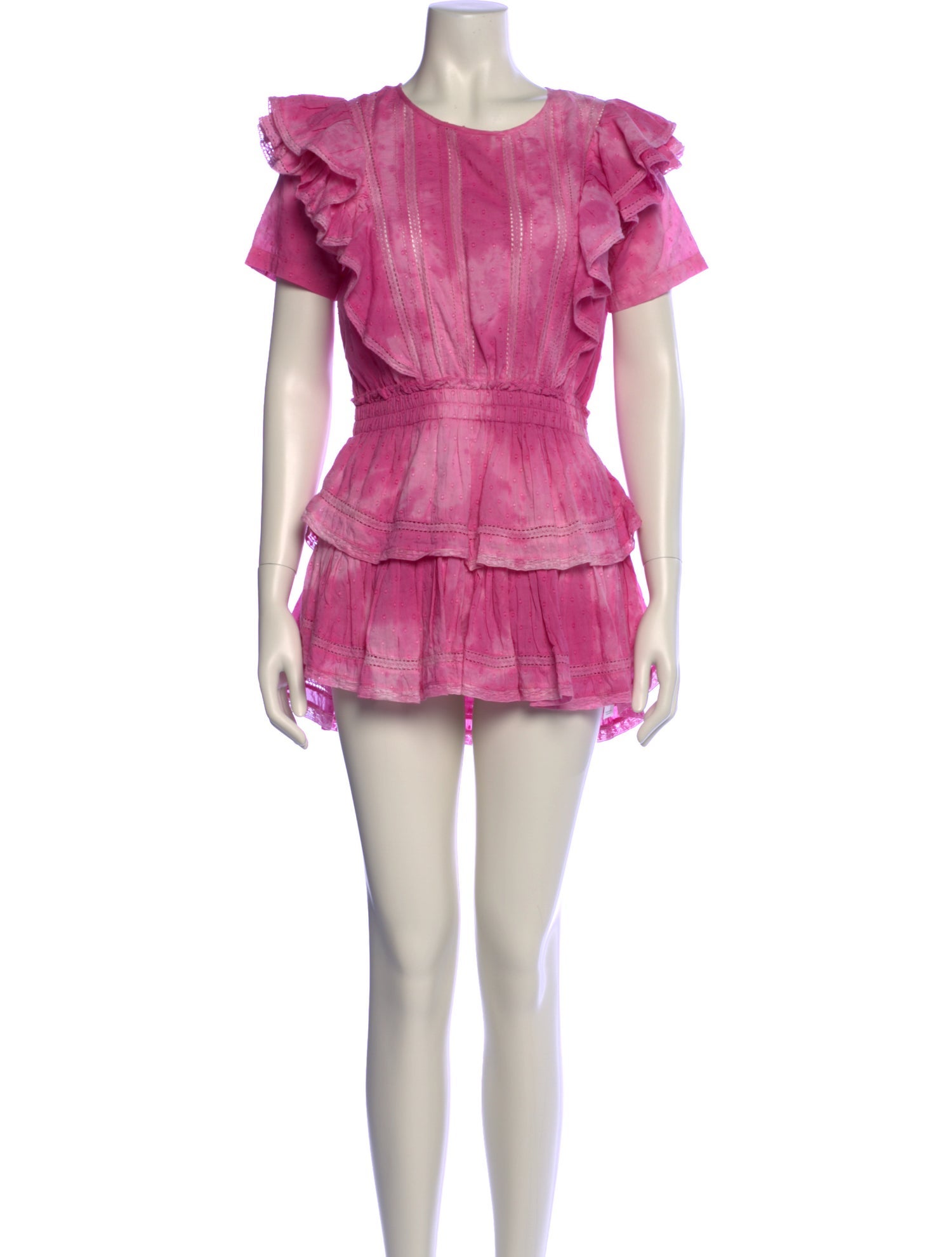 LoveShackFancy Crew Neck Mini Dress