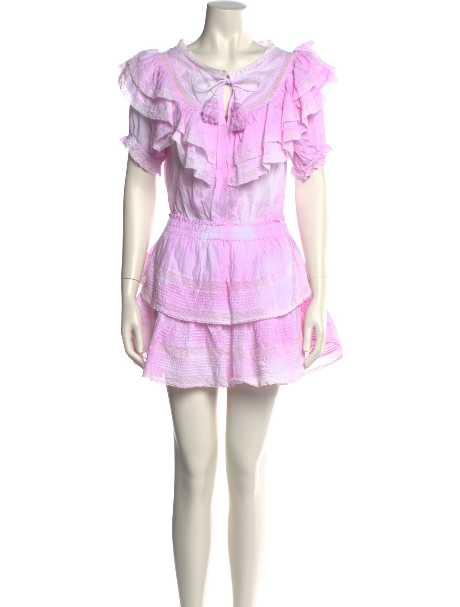 LoveShackFancy Scoop Neck Mini Dress