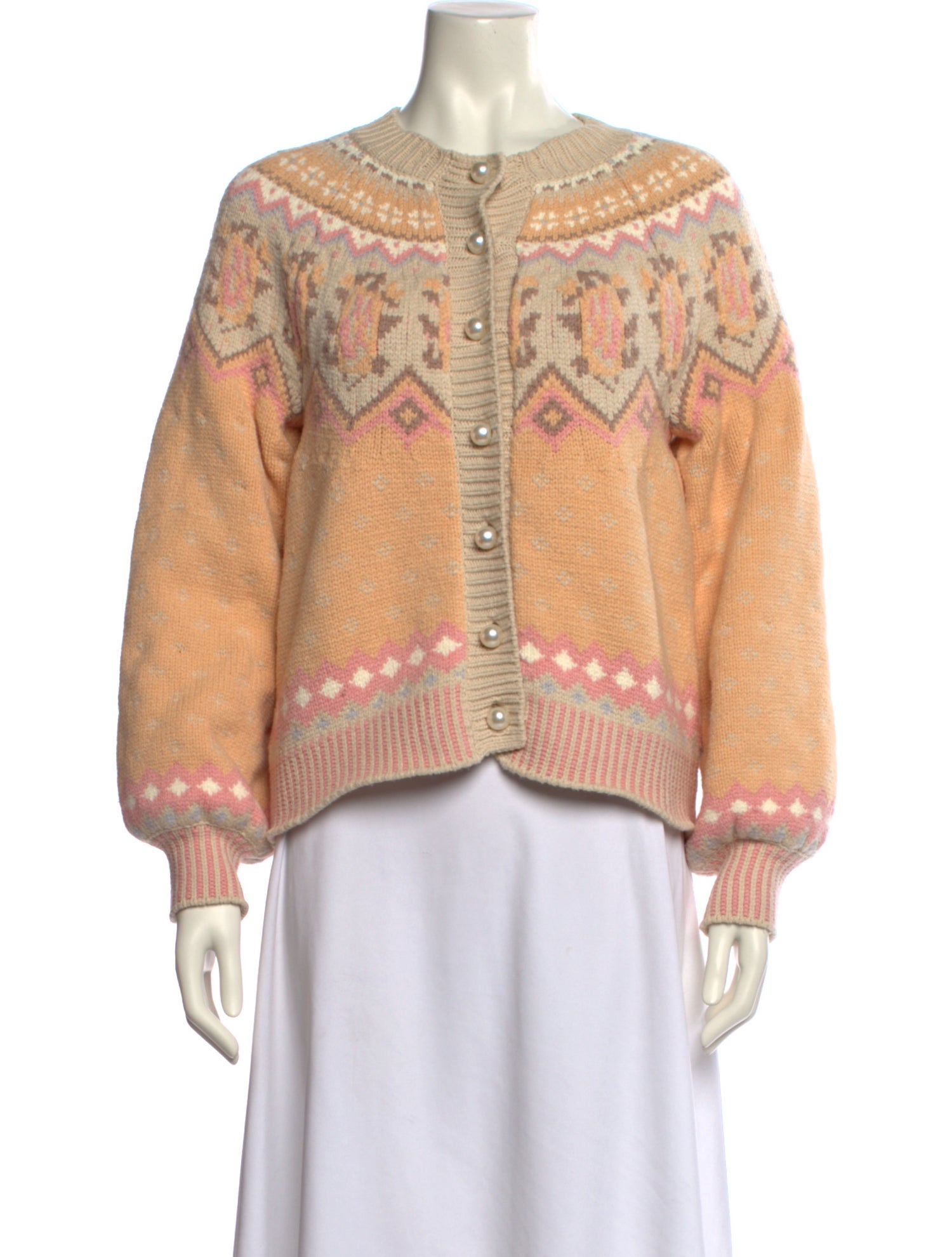 LoveShackFancy Printed Crew Neck Sweater