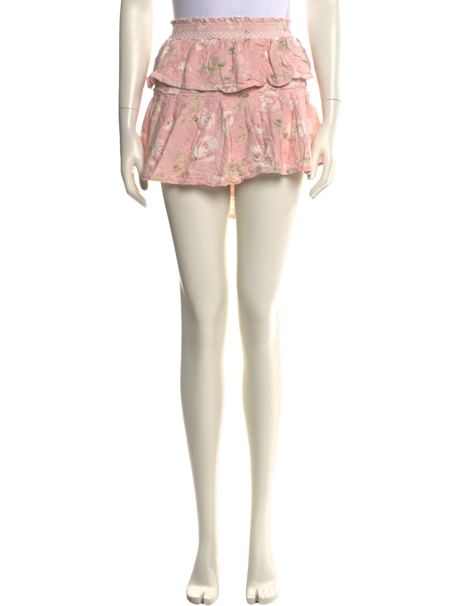 LoveShackFancy Floral Print Mini Skirt